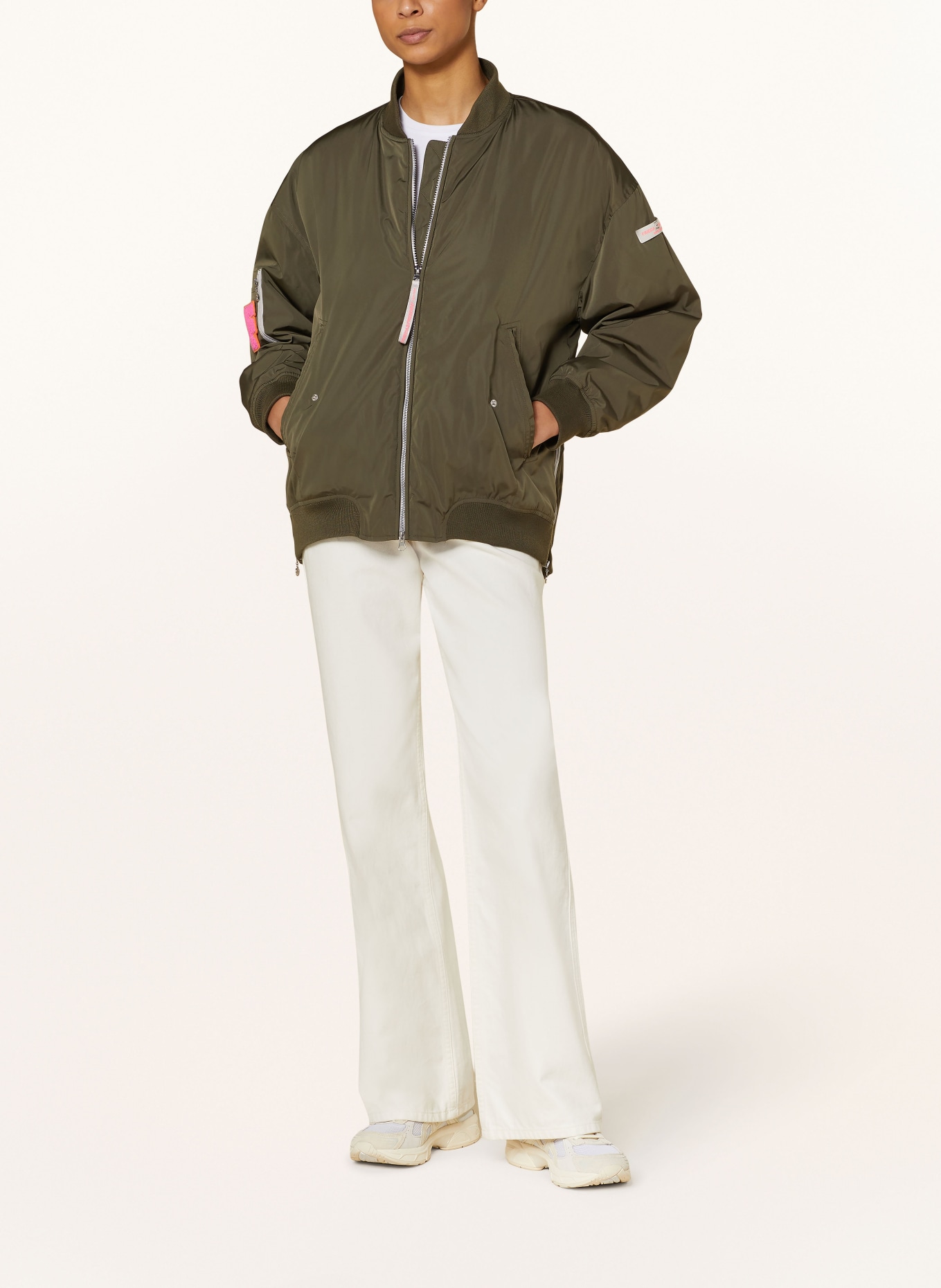 FRIEDA & FREDDIES Oversized bomber jacket NURI, Color: OLIVE (Image 2)
