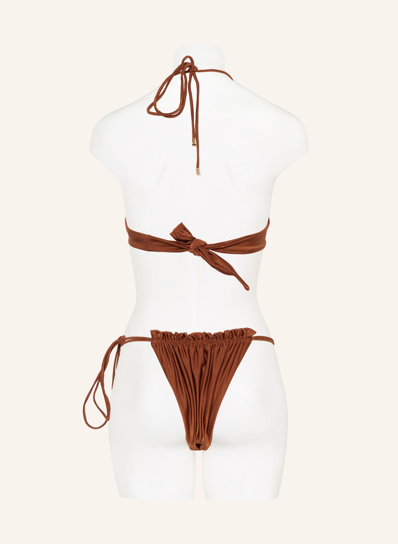 JANTHEE Berlin Triangle bikini bottoms AMY, Color: BROWN (Image 3)