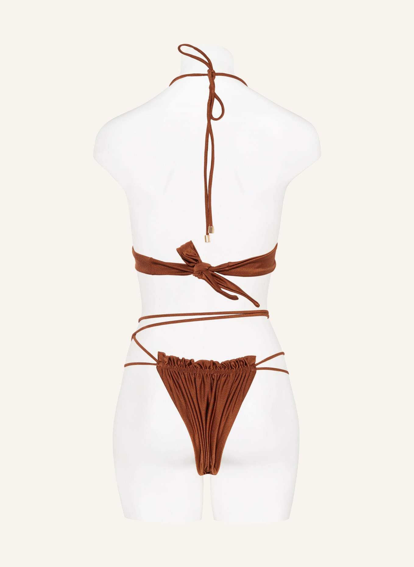 JANTHEE Berlin Triangle bikini bottoms AMY, Color: BROWN (Image 5)