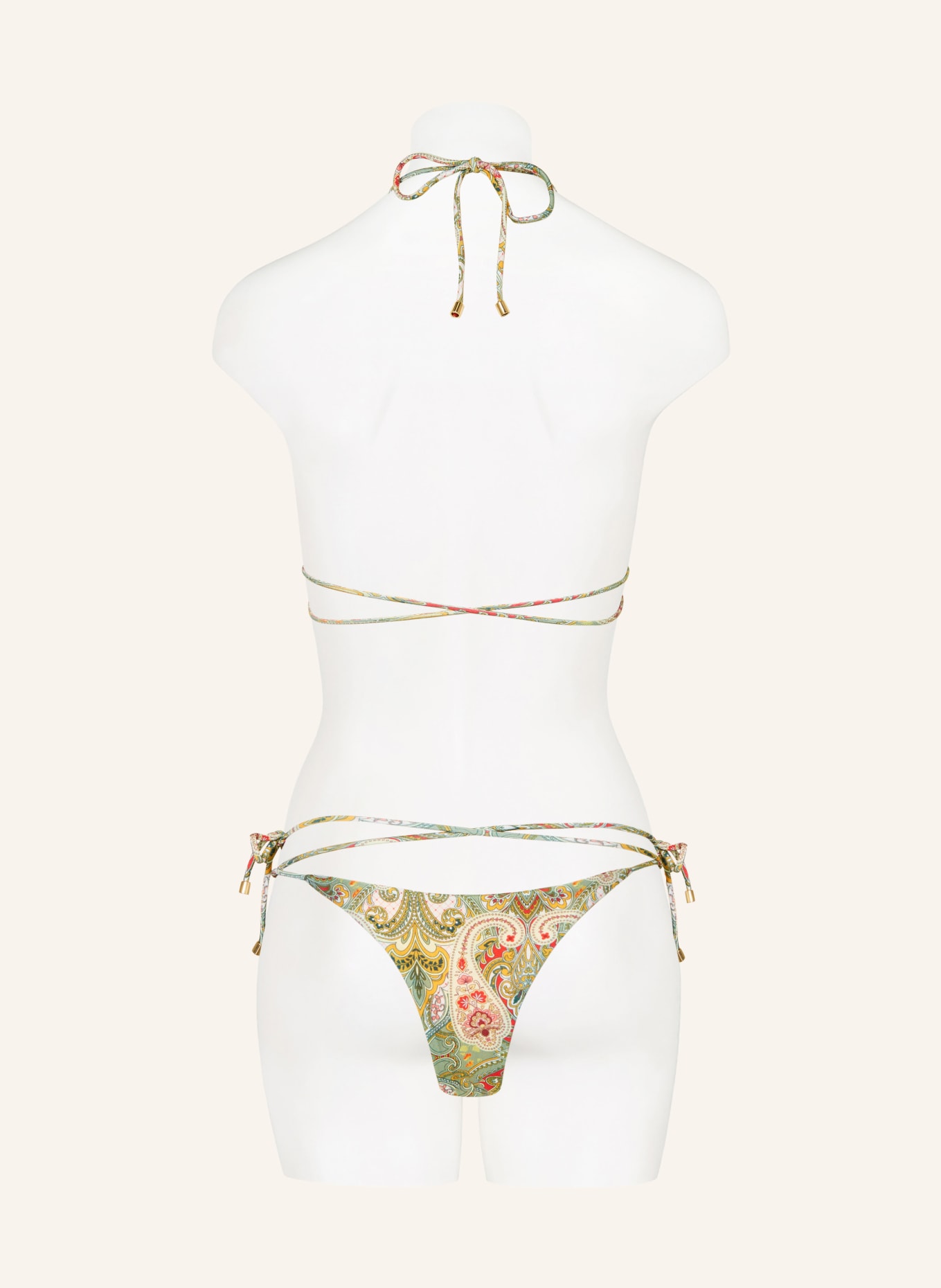 JANTHEE Berlin Triangle bikini bottoms ELLA reversible, Color: LIGHT GREEN/ LIGHT YELLOW/ RED (Image 3)