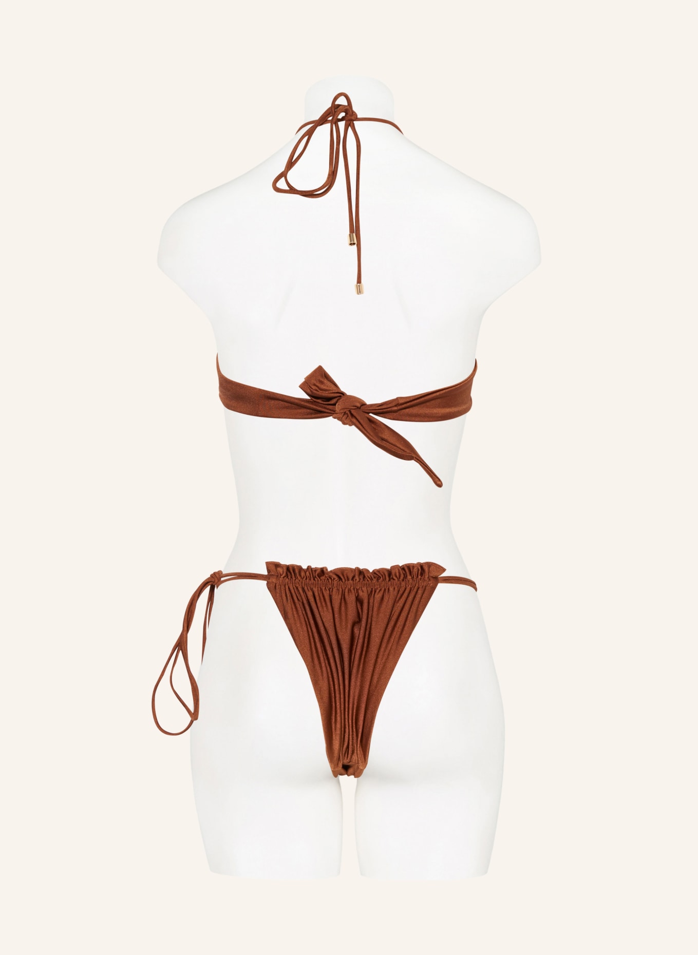 JANTHEE Berlin Halter neck bikini top OLYMPIA, Color: BROWN (Image 3)