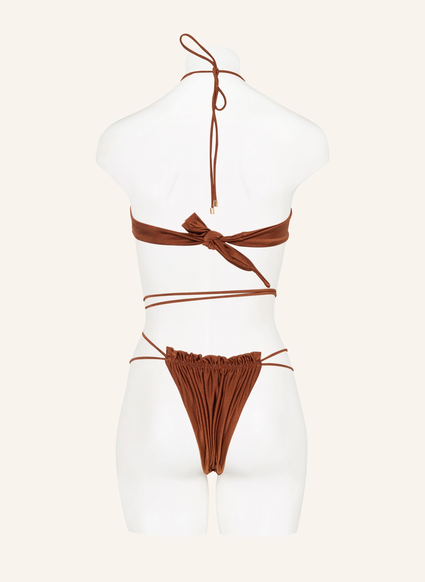 JANTHEE Berlin Halter neck bikini top OLYMPIA, Color: BROWN (Image 5)