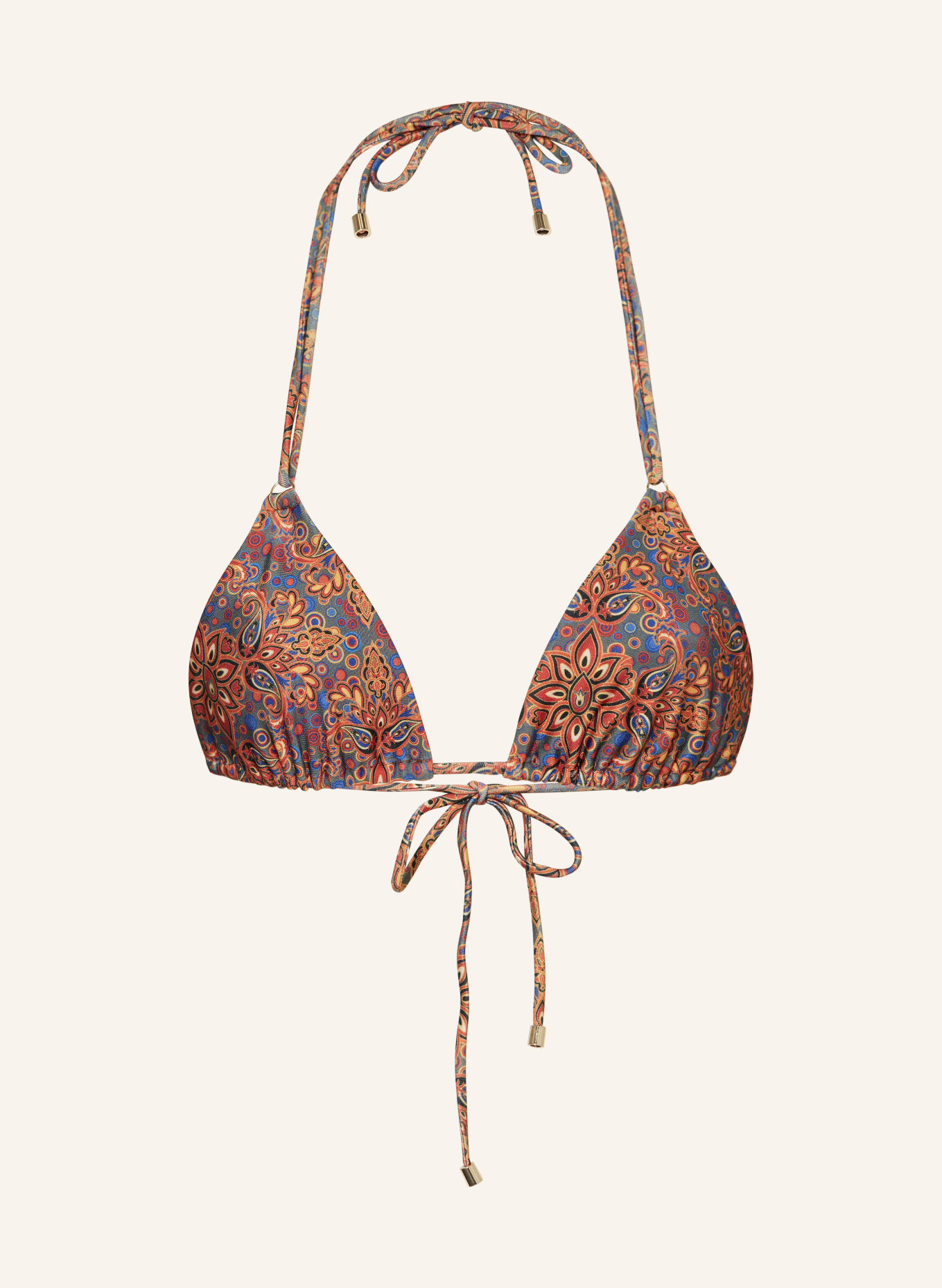 JANTHEE Berlin Triangel-Bikini-Top SALOME, Farbe: BLAU/ GRÜN/ ORANGE (Bild 1)