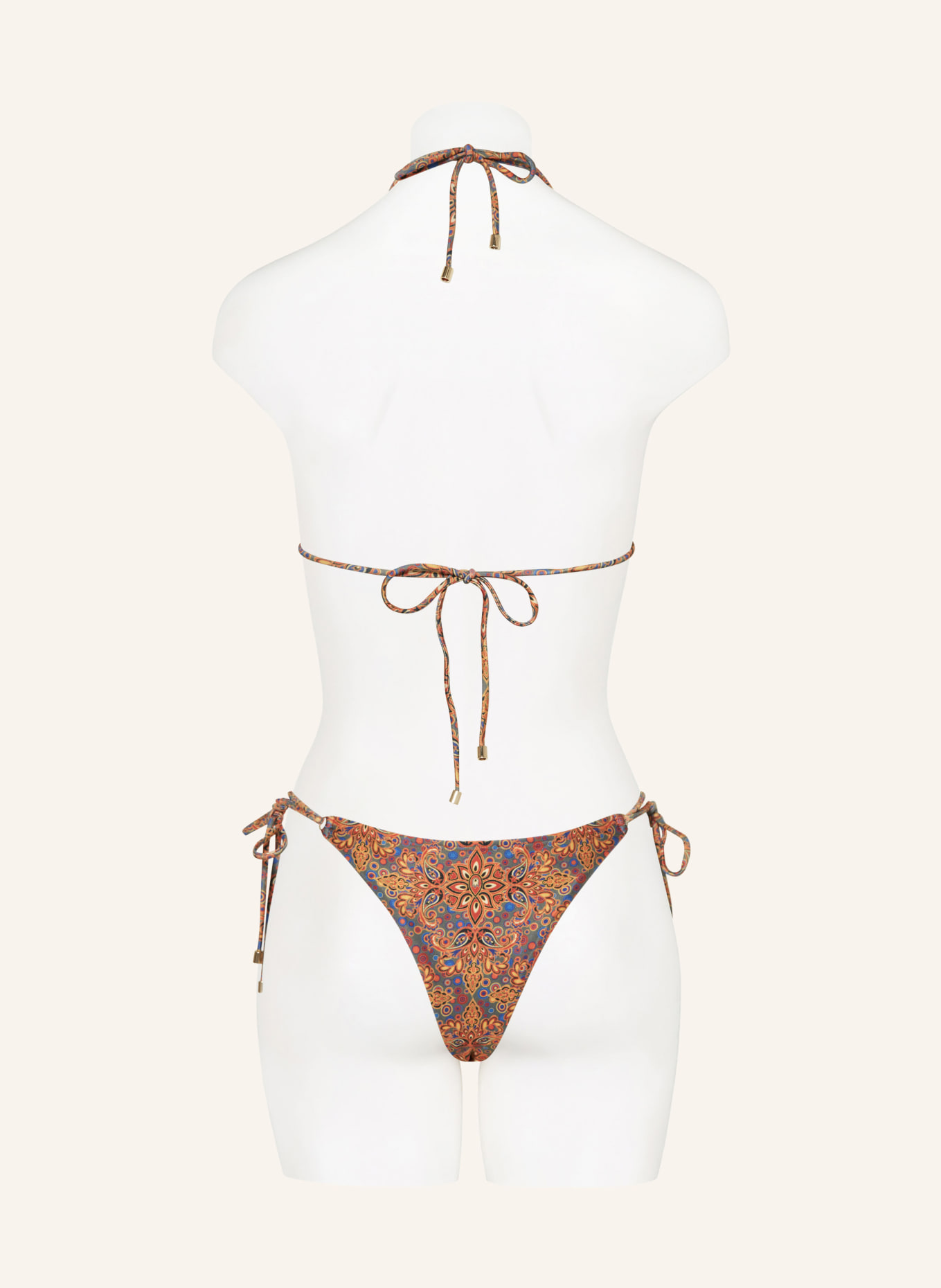 JANTHEE Berlin Triangel-Bikini-Top SALOME, Farbe: BLAU/ GRÜN/ ORANGE (Bild 3)