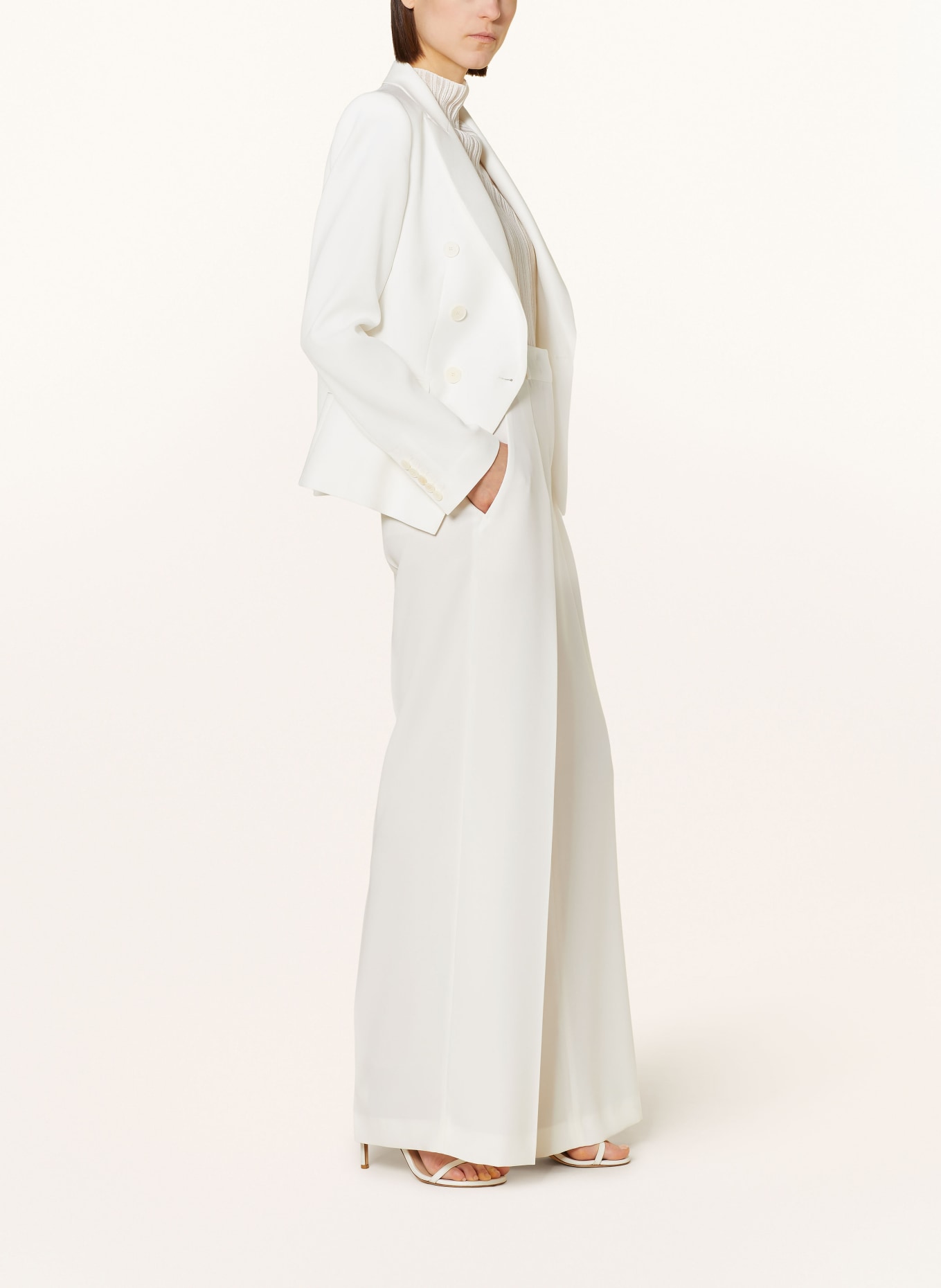 SLY 010 Wide leg trousers FLORA, Color: CREAM (Image 4)