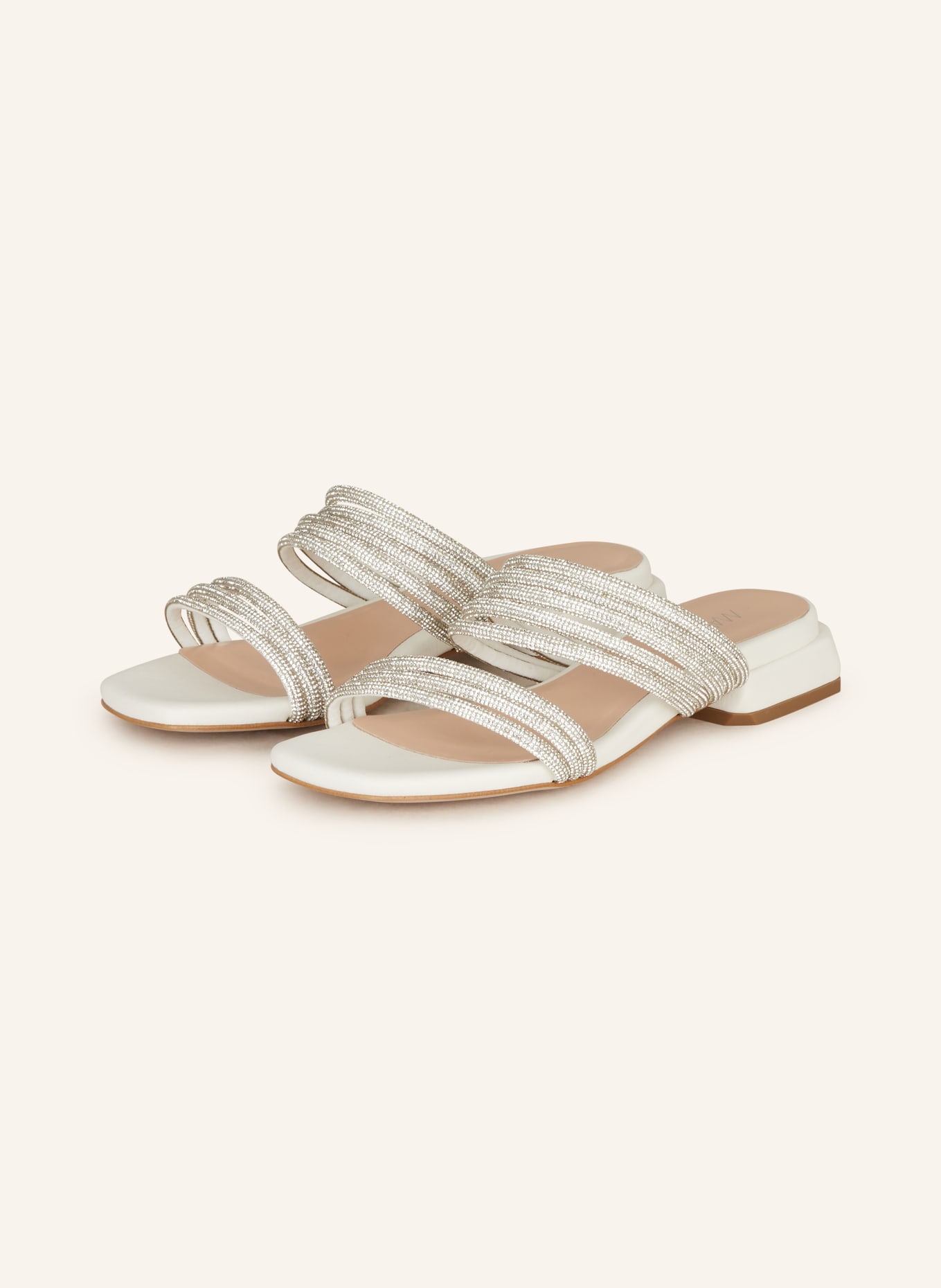MARC CAIN Slides FINIKE with decorative gems, Color: SILVER (Image 1)