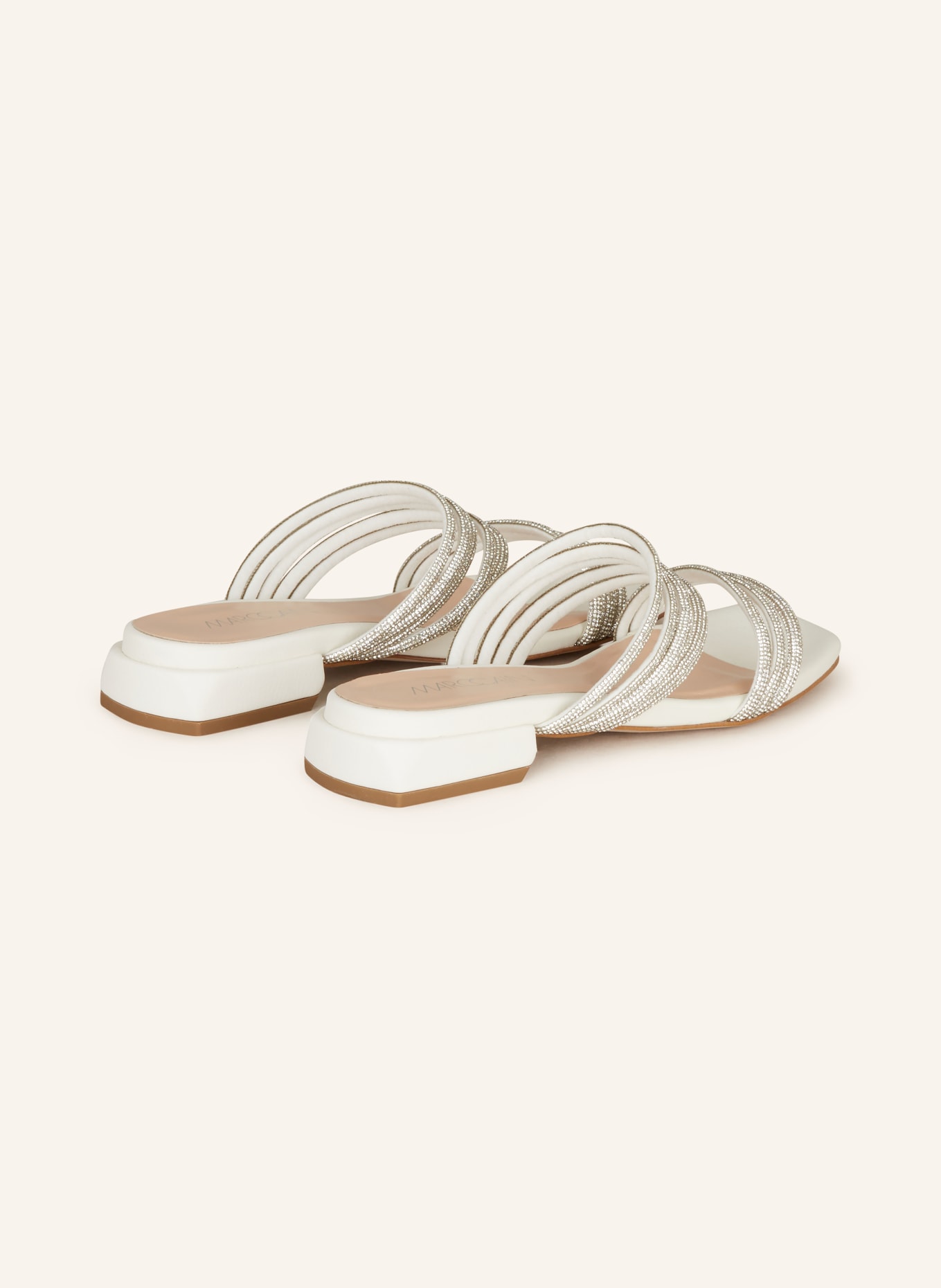 MARC CAIN Slides FINIKE with decorative gems, Color: SILVER (Image 2)