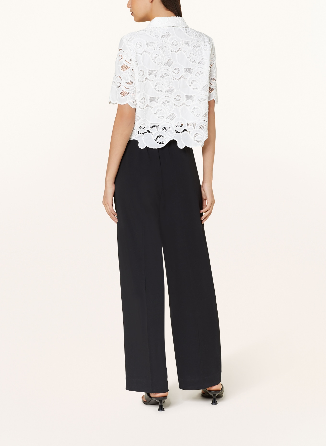 Lace cropped deals trousers