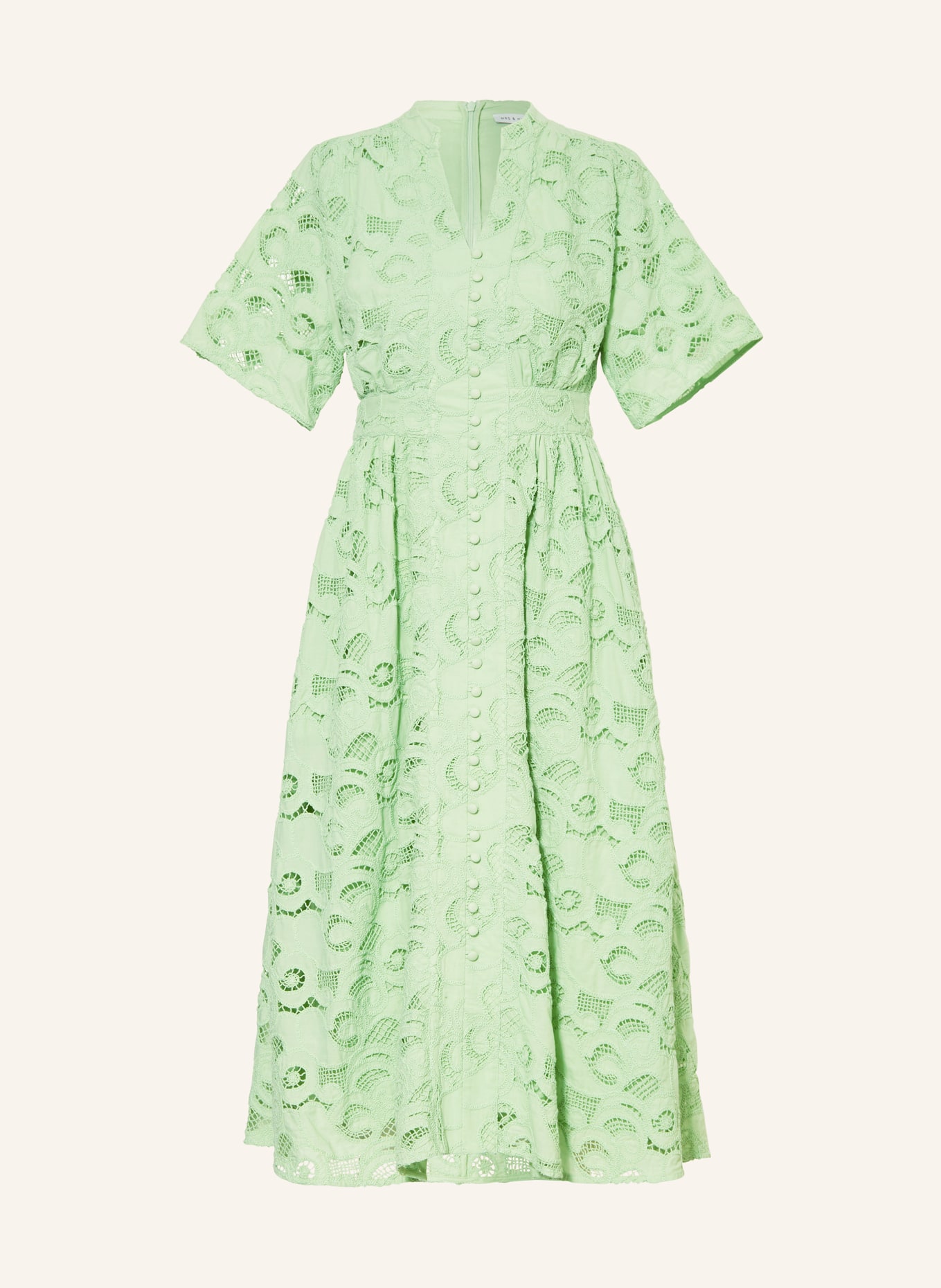 MRS & HUGS Dress made of broderie anglaise, Color: LIGHT GREEN (Image 1)