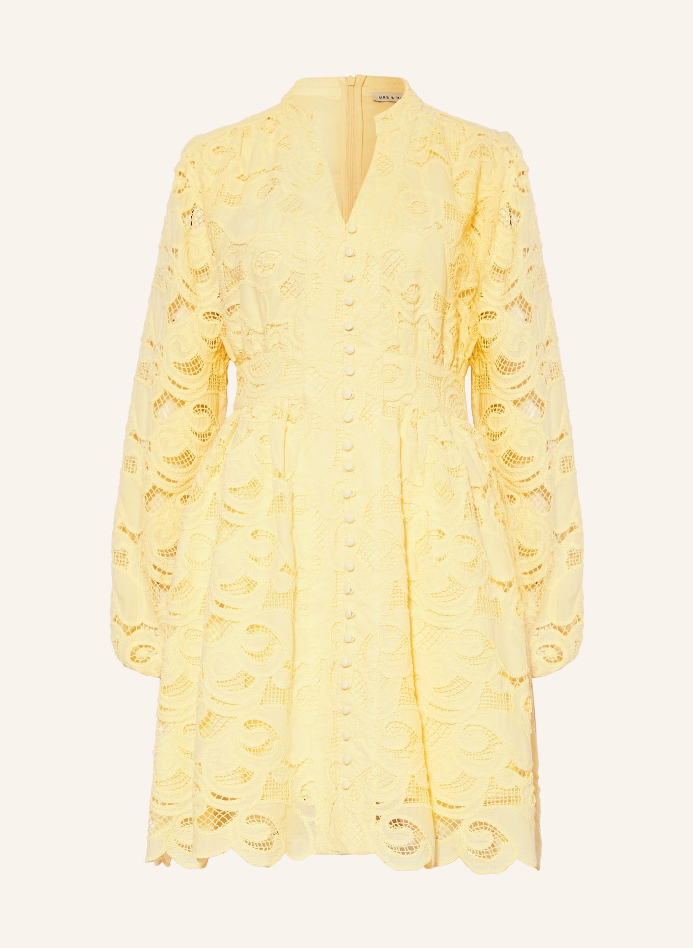 MRS & HUGS Kleid aus Lochspitze: GELB