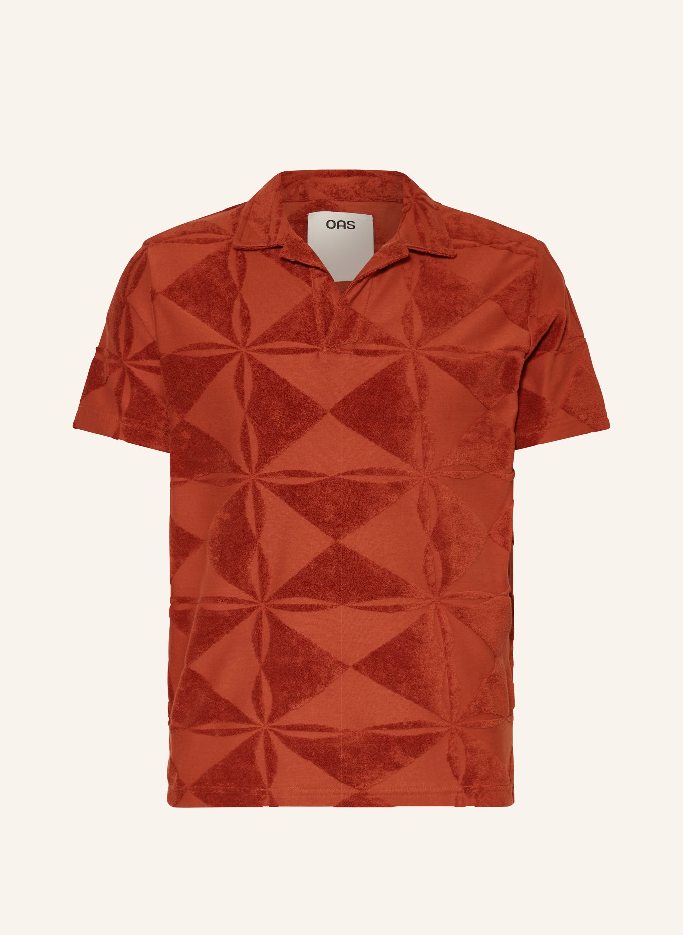 OAS Koszula z klapami PLATEAU comfort fit z frotte, Kolor: KONIAKOWY (Obrazek 1)