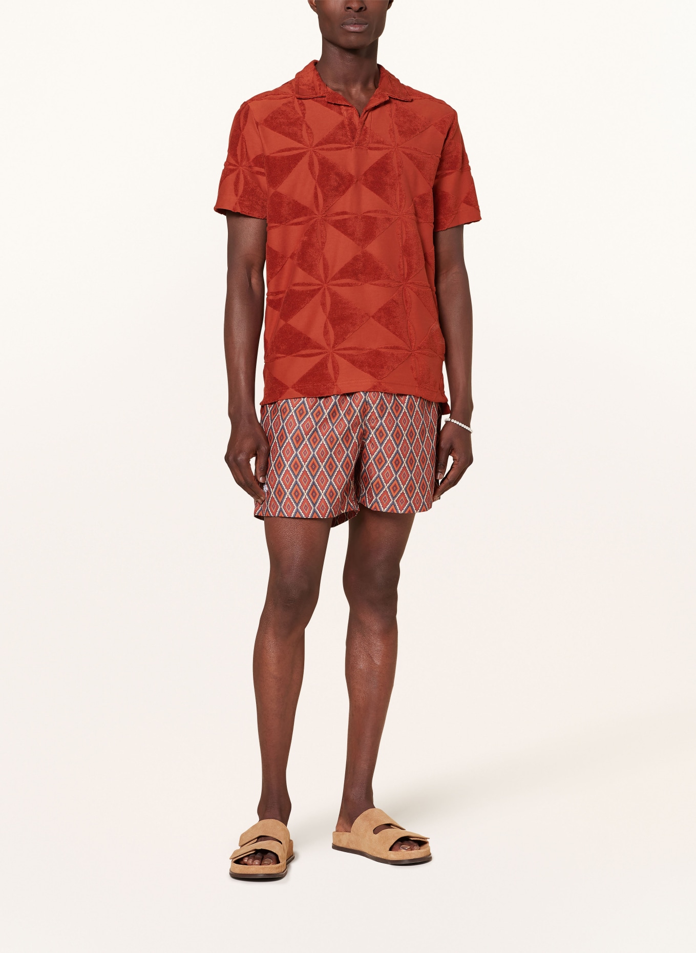 OAS Resorthemd PLATEAU Comfort Fit aus Frottee, Farbe: COGNAC (Bild 2)