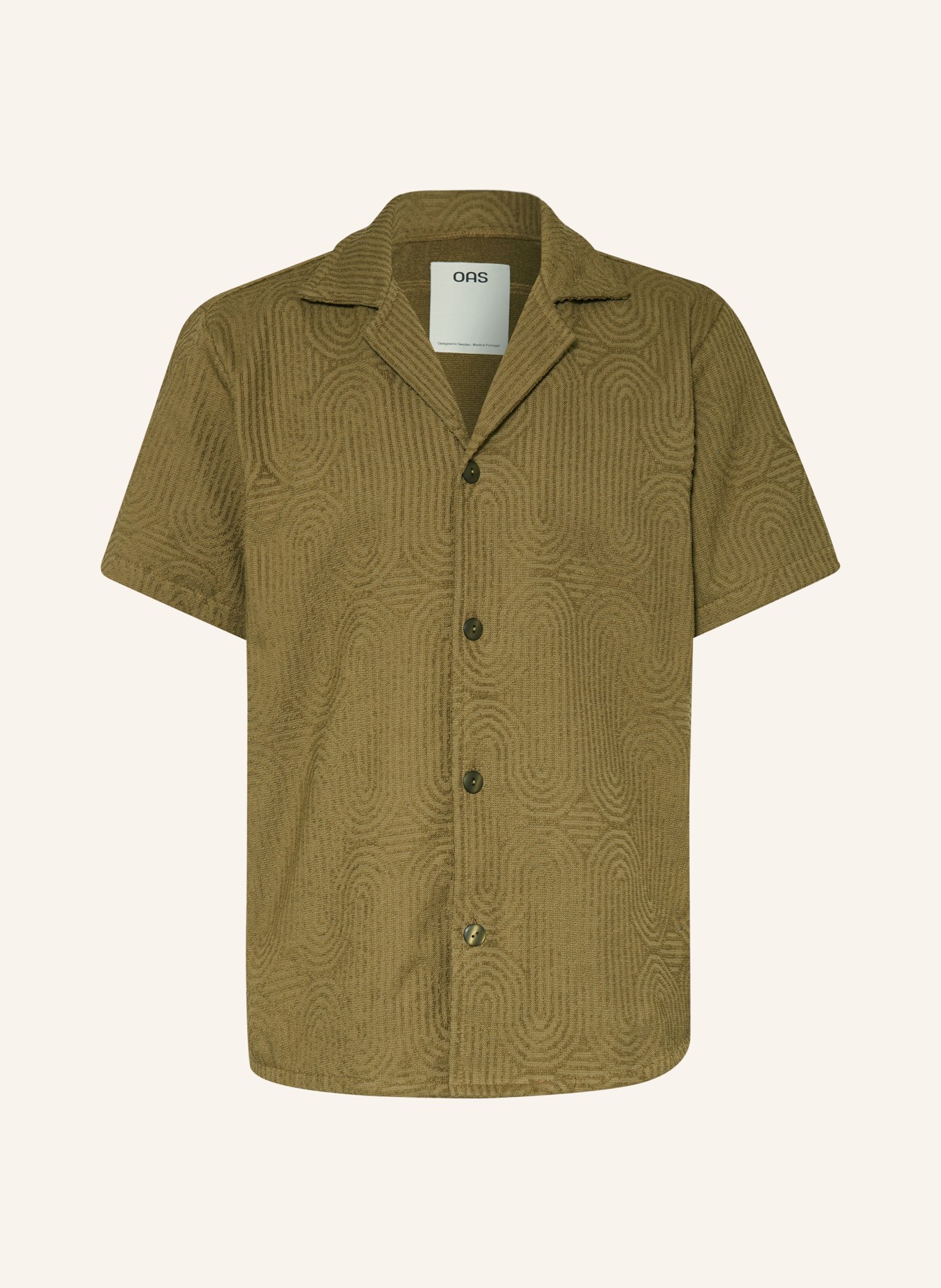 OAS Resorthemd ZABYRINTH Comfort Fit aus Frottee, Farbe: KHAKI (Bild 1)