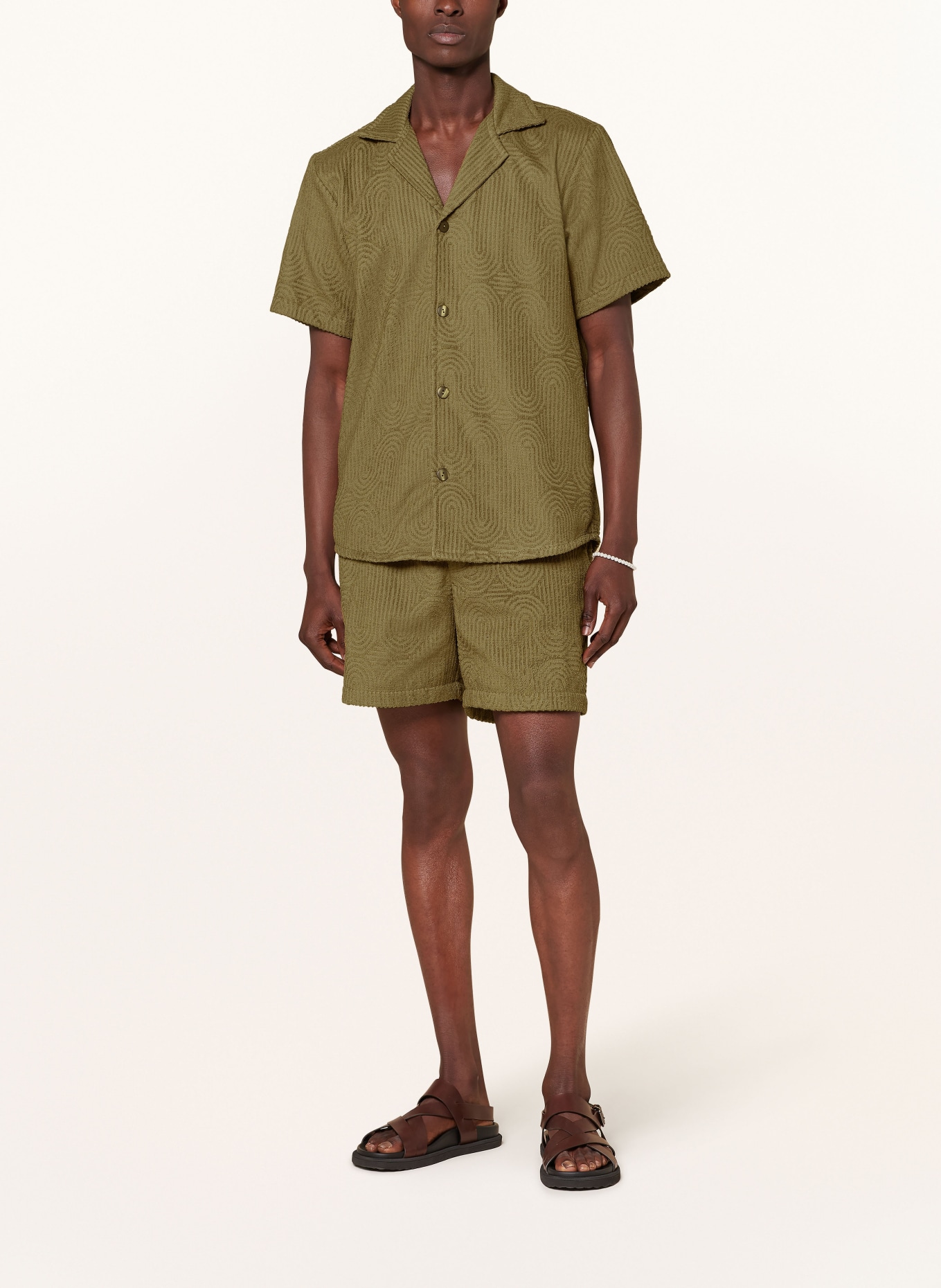 OAS Resort shirt ZABYRINTH comfort fit in terry cloth, Color: KHAKI (Image 2)