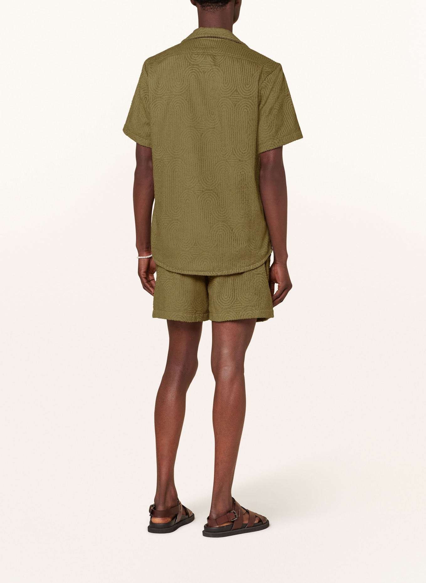 OAS Resort shirt ZABYRINTH comfort fit in terry cloth, Color: KHAKI (Image 3)