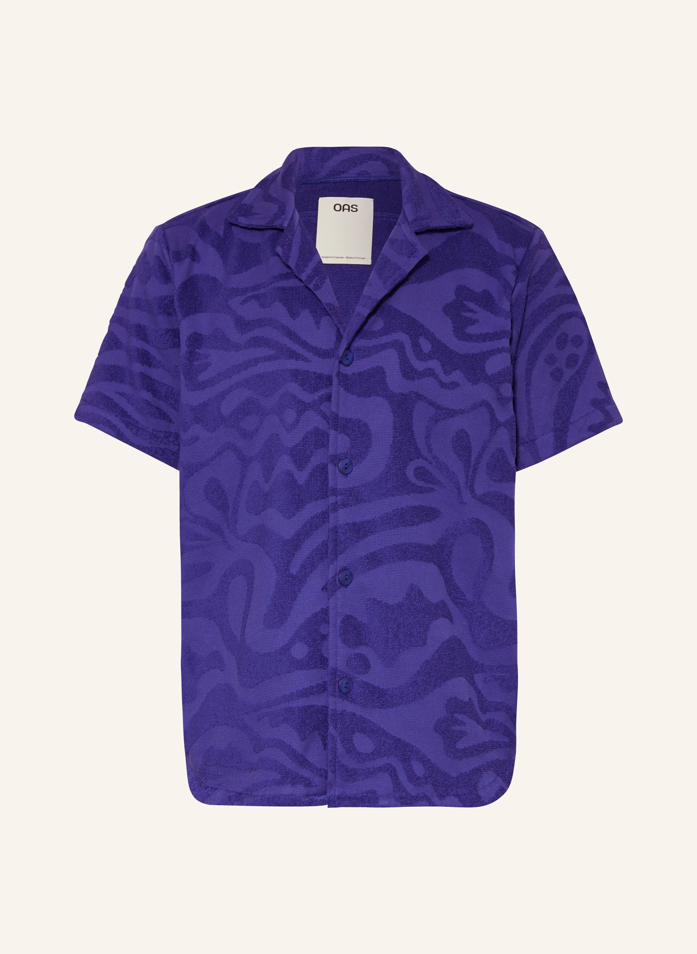 OAS Resort shirt RAPTURE comfort fit in terry cloth, Color: DARK PURPLE (Image 1)