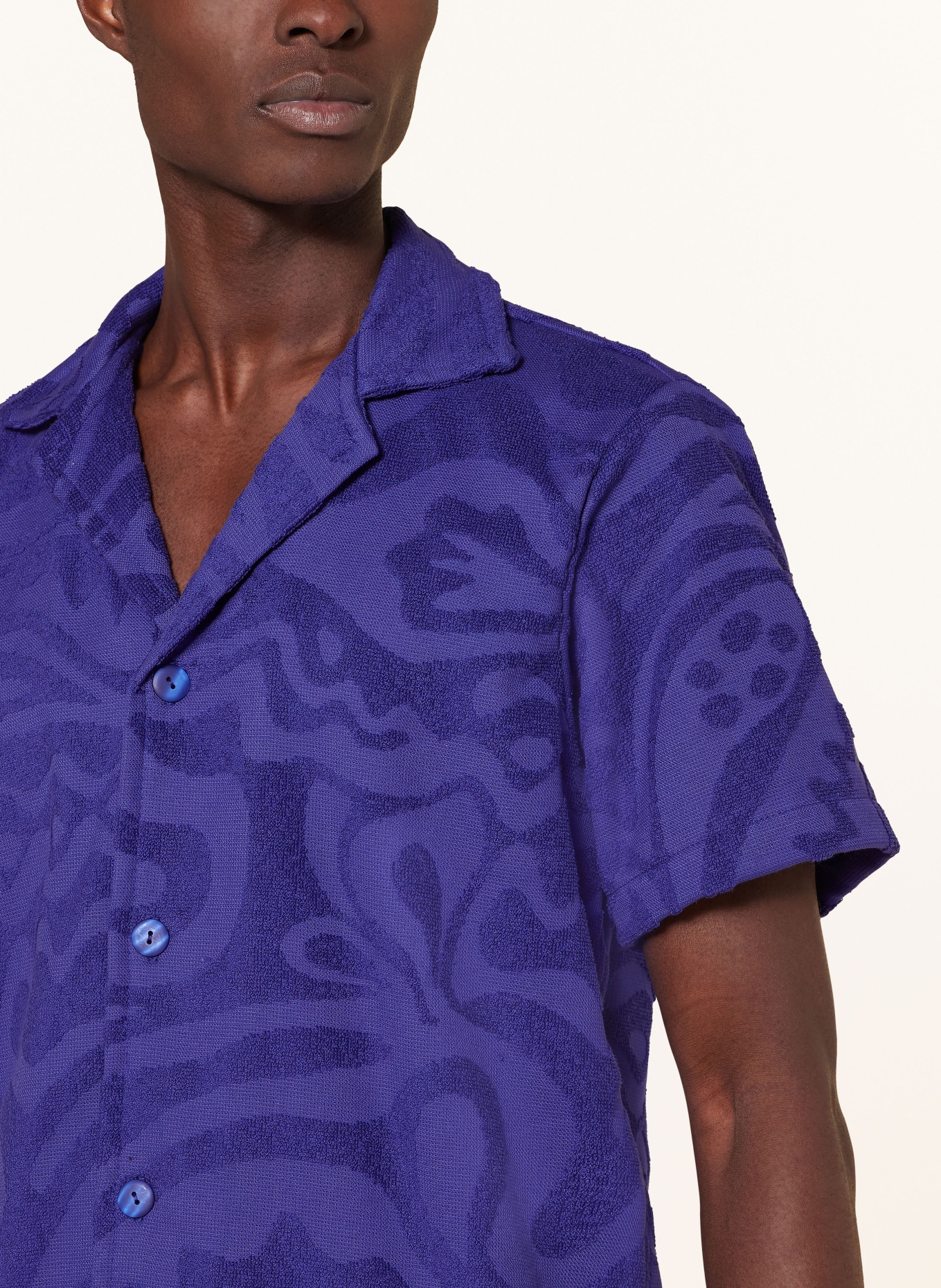 OAS Resort shirt RAPTURE comfort fit in terry cloth, Color: DARK PURPLE (Image 4)