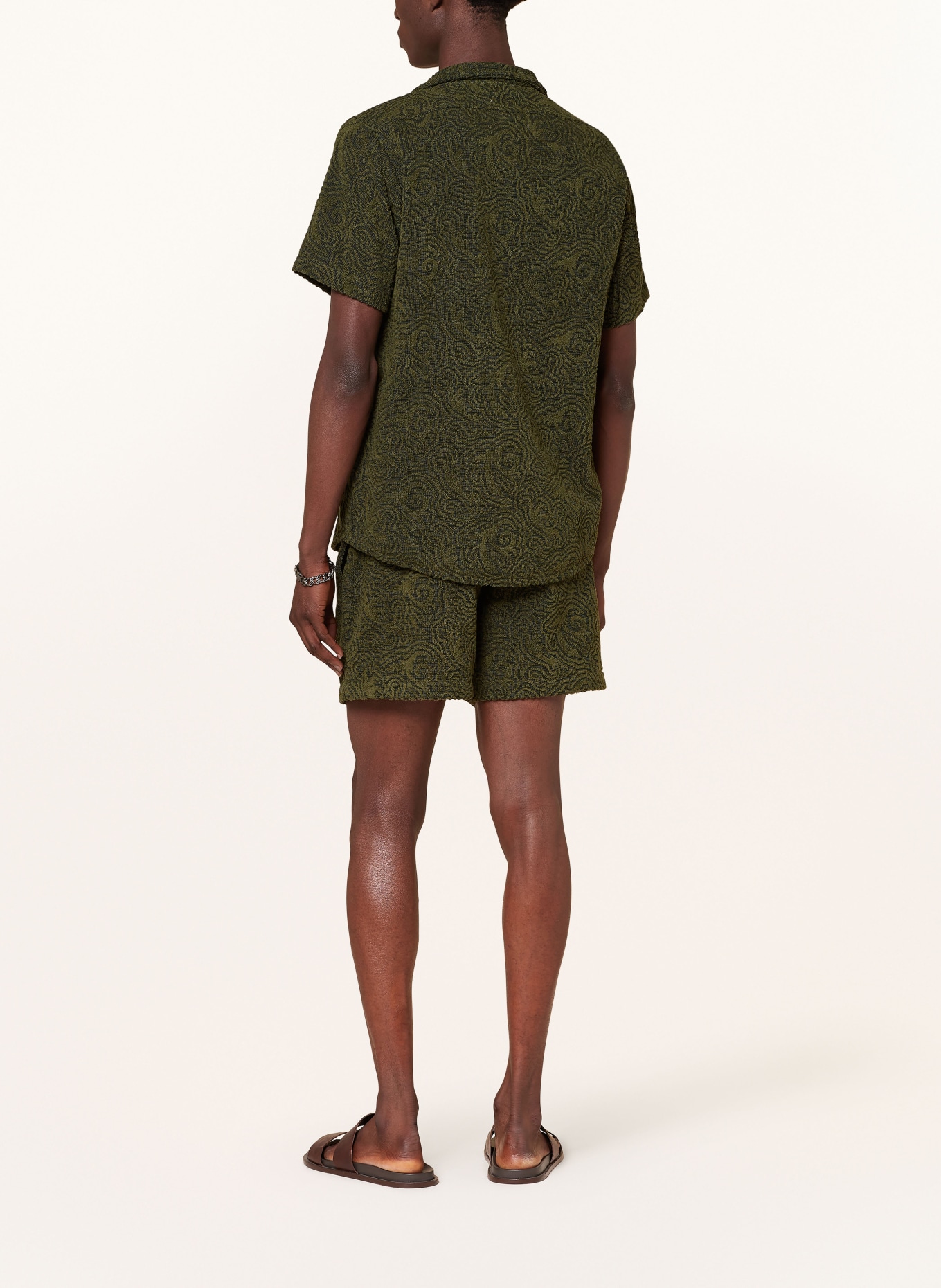 OAS Resort shirt SQUIGGLE comfort fit in terry cloth, Color: GREEN/ DARK GREEN (Image 3)