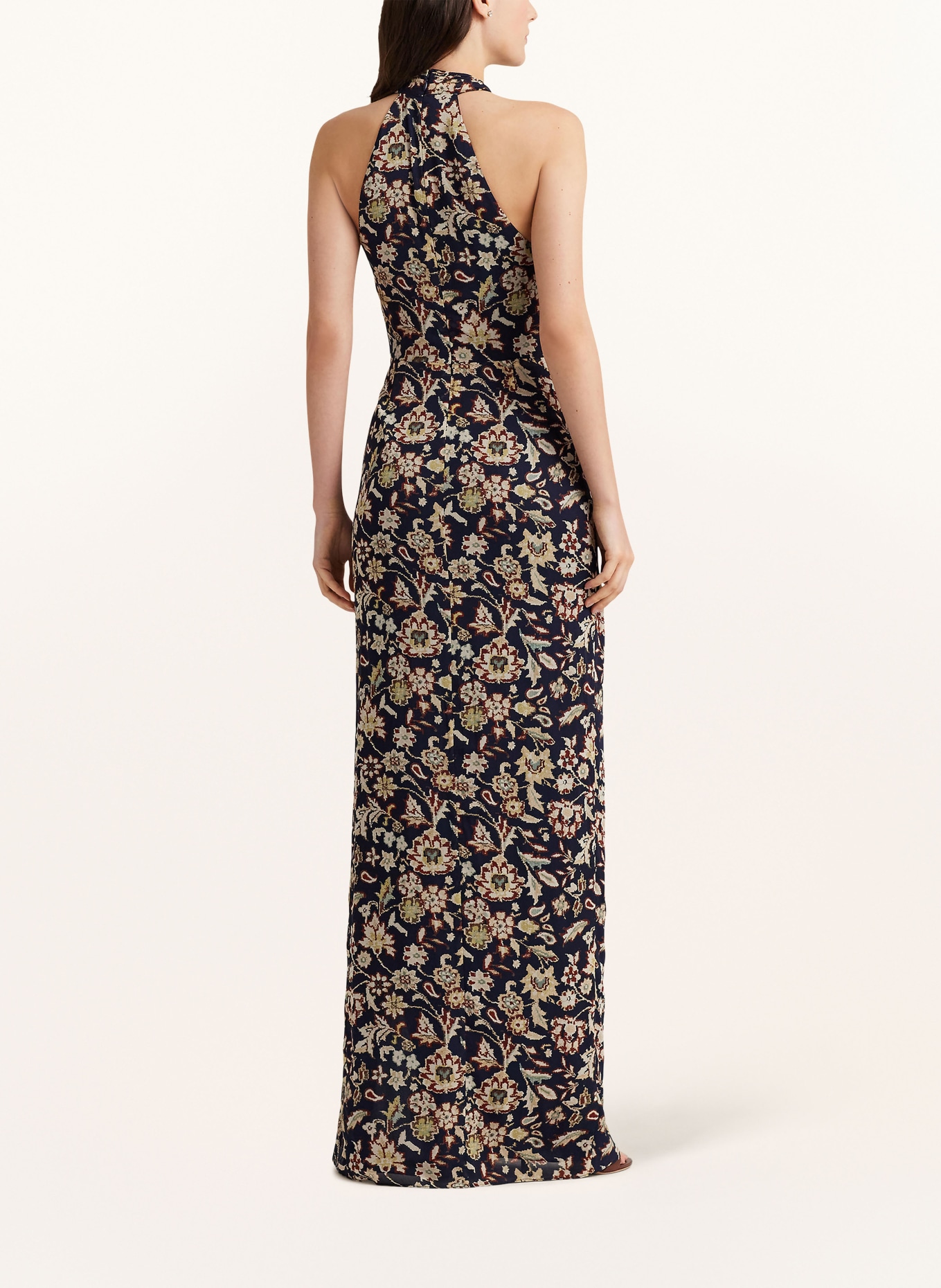 Blue sales cream dress