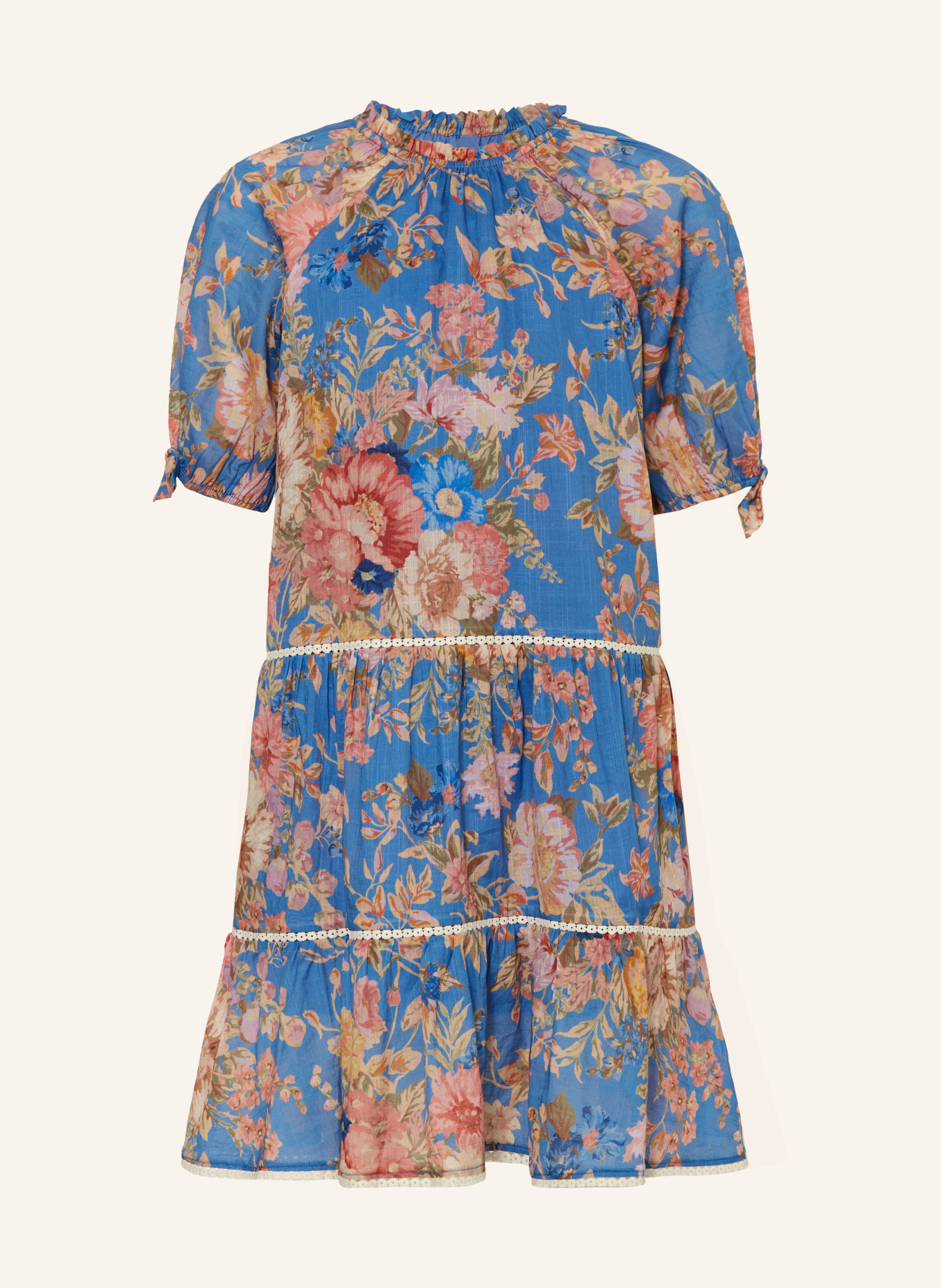 ZIMMERMANN Kleid AUGUST, Farbe: BLAU/ HELLROT/ BEIGE (Bild 1)