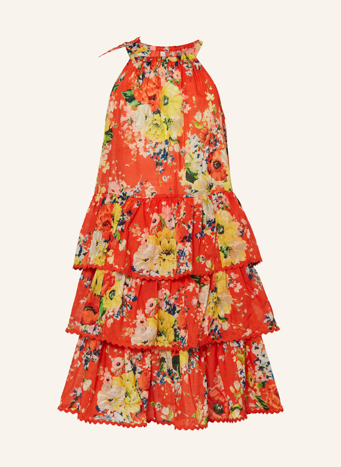 ZIMMERMANN Kleid ALIGHT mit Volants, Farbe: ROT/ GELB/ BLAU (Bild 1)