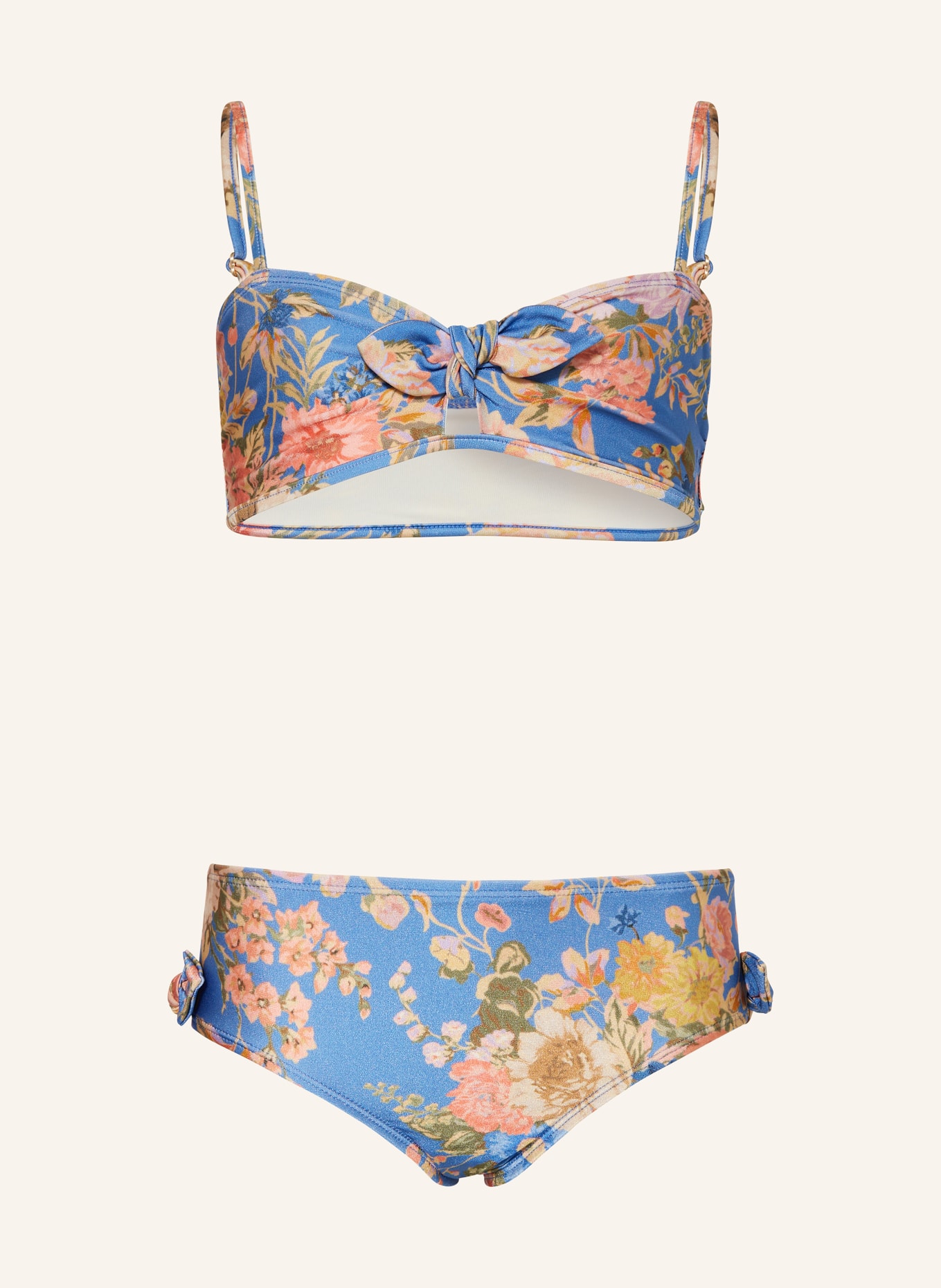 ZIMMERMANN Bralette-Bikini AUGUST, Farbe: BLAU/ HELLORANGE/ GELB (Bild 1)