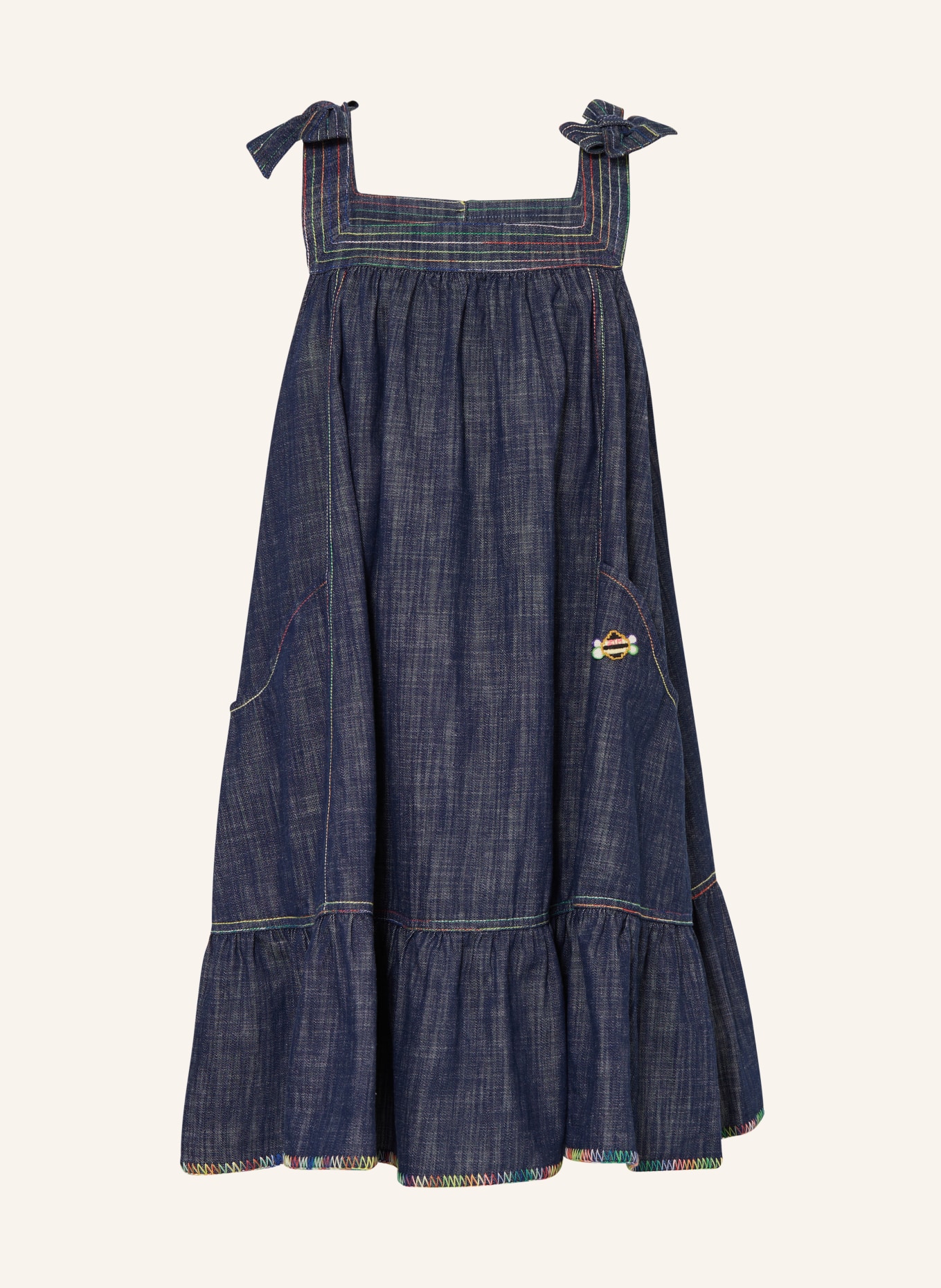 ZIMMERMANN Sukienka jeansowa ALIGHT z wolantami, Kolor: NIEBIESKI (Obrazek 1)
