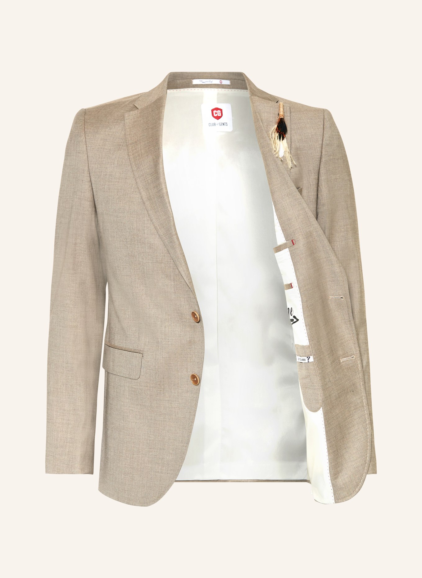 CG - CLUB of GENTS Suit jacket CG PAUL slim fit, Color: 71 BRAUN HELL (Image 4)