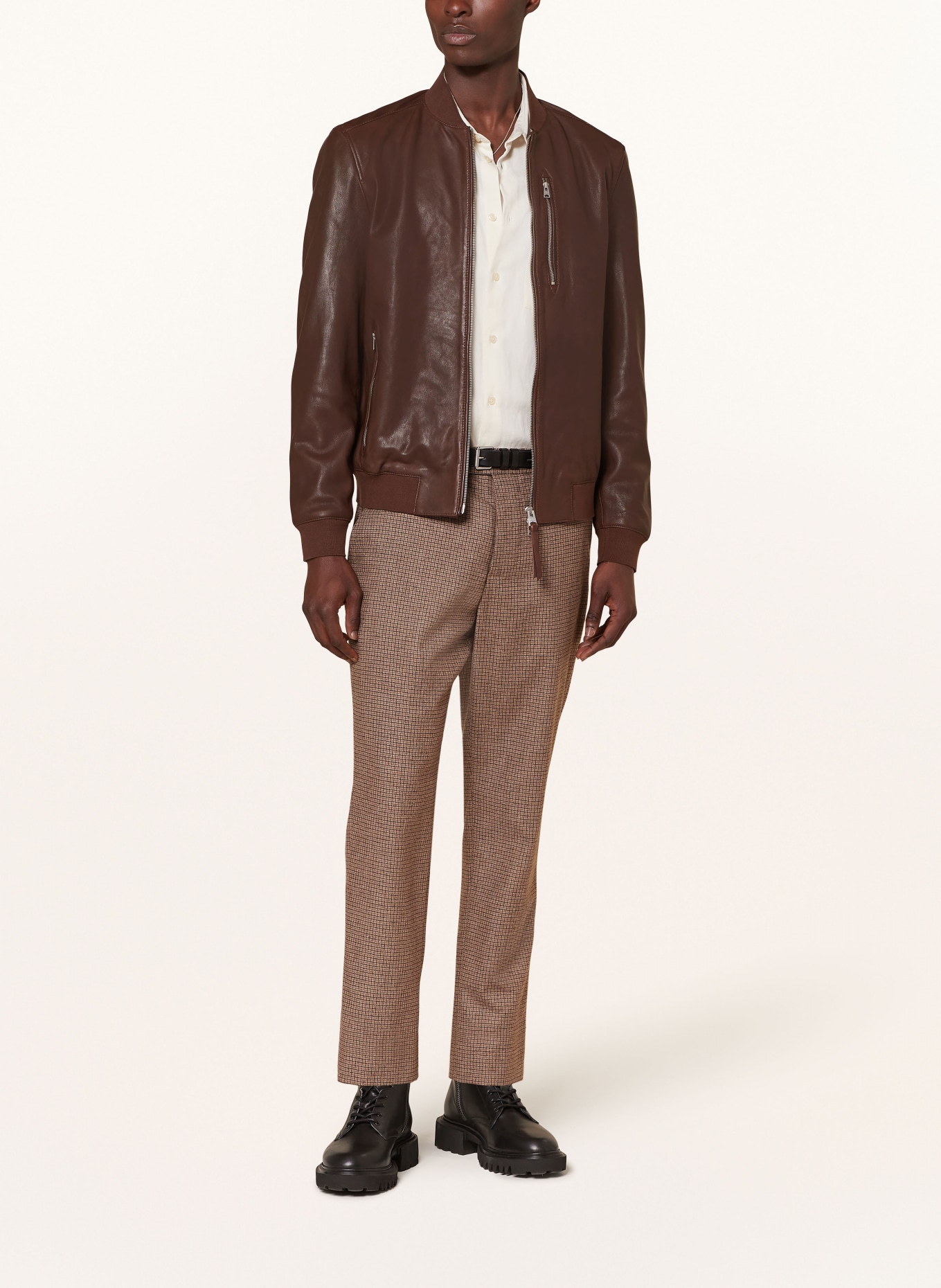 Leather blouson jacket mens sale