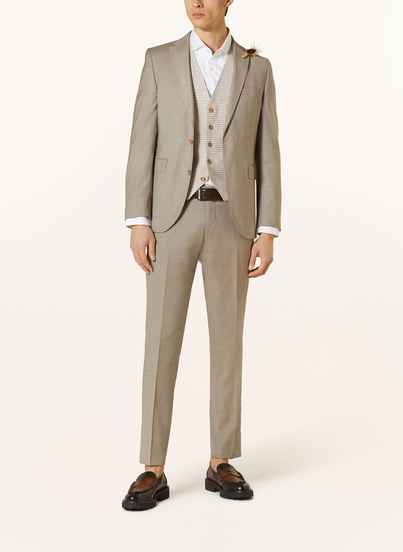 Suit trousers with wool blend Color beige - RESERVED - 4044W-08X
