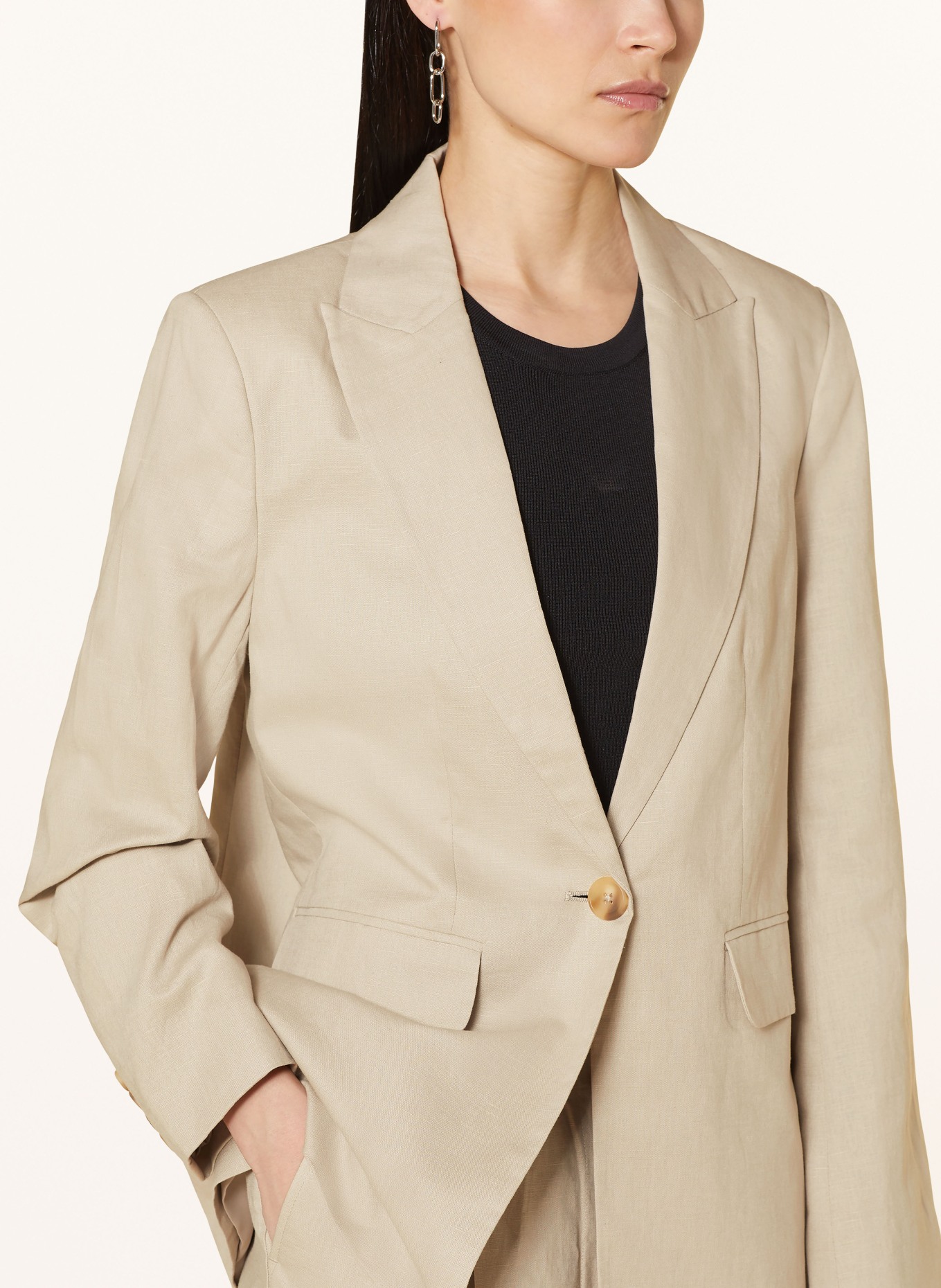 MRS & HUGS Blazer mit Leinen, Farbe: BEIGE (Bild 4)