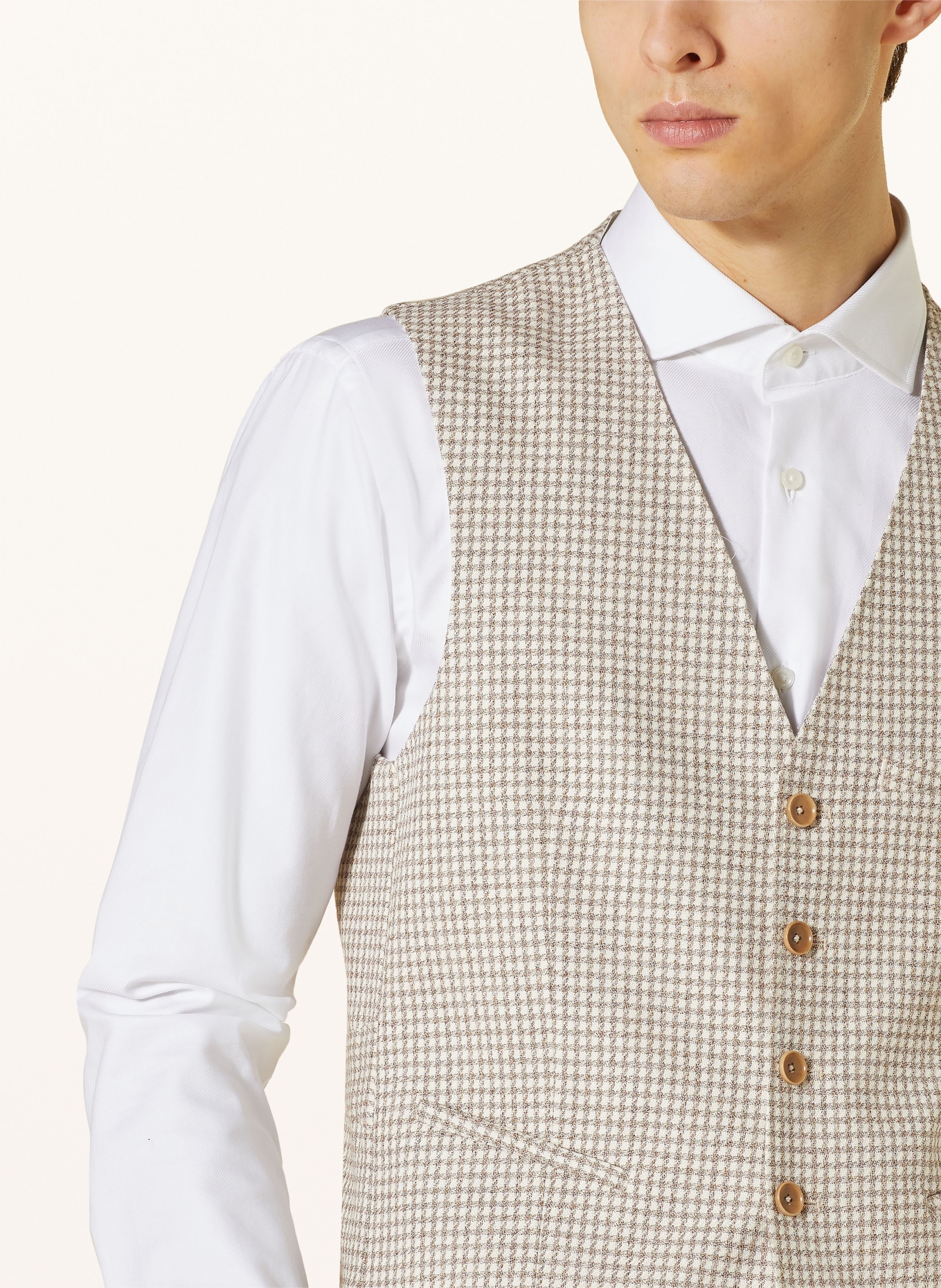 CG - CLUB of GENTS Suit vest slim fit, Color: 71 BRAUN HELL (Image 4)