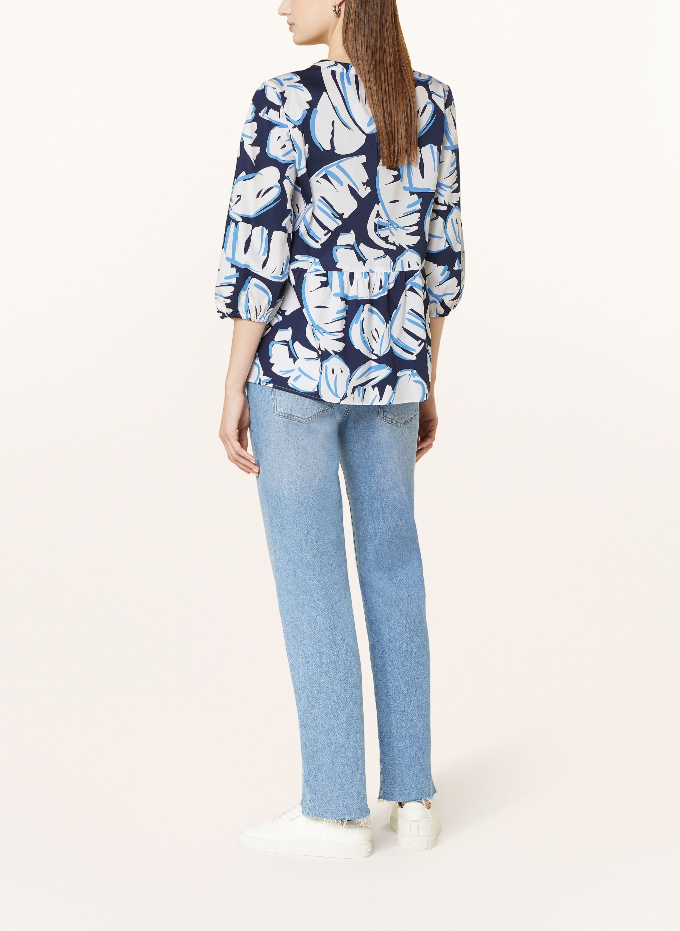 darling harbour Shirt blouse with 3/4 sleeves, Color: DARK BLUE/ WHITE (Image 3)