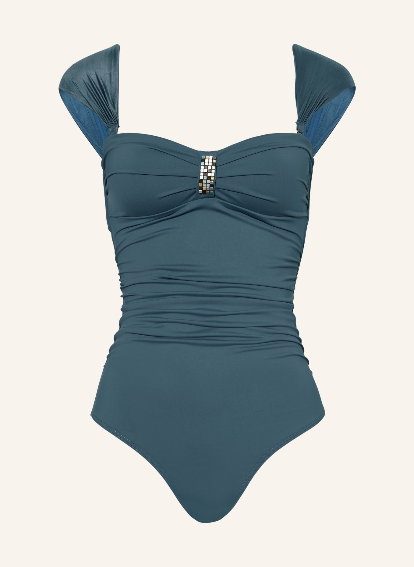 CYELL Swimsuit SUMMER SILENCE with decorative gems, Color: BLUE GRAY (Image 1)