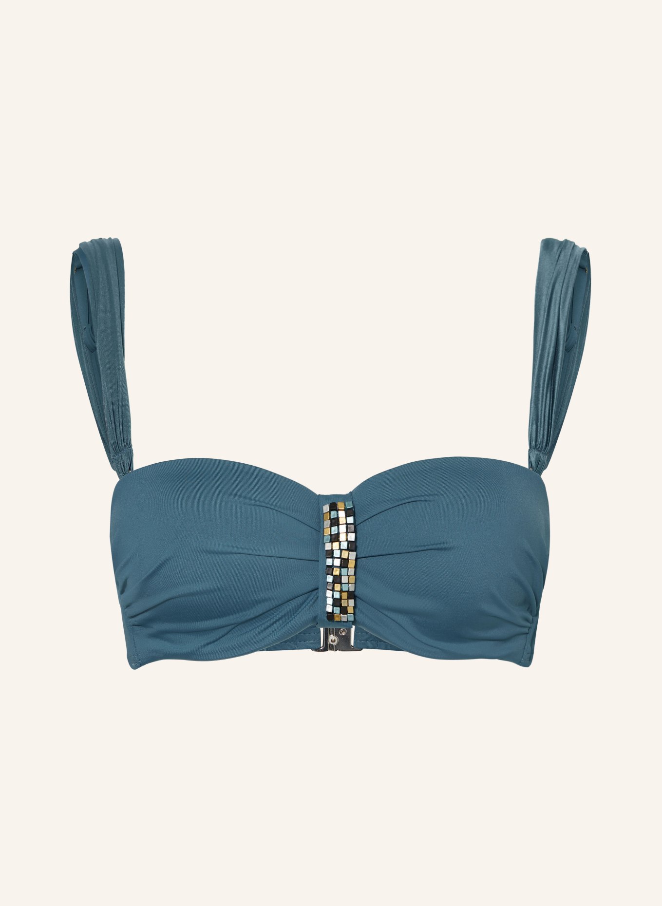 CYELL Bandeau bikini top SUMMER SILENCE with decorative gems, Color: BLUE (Image 1)