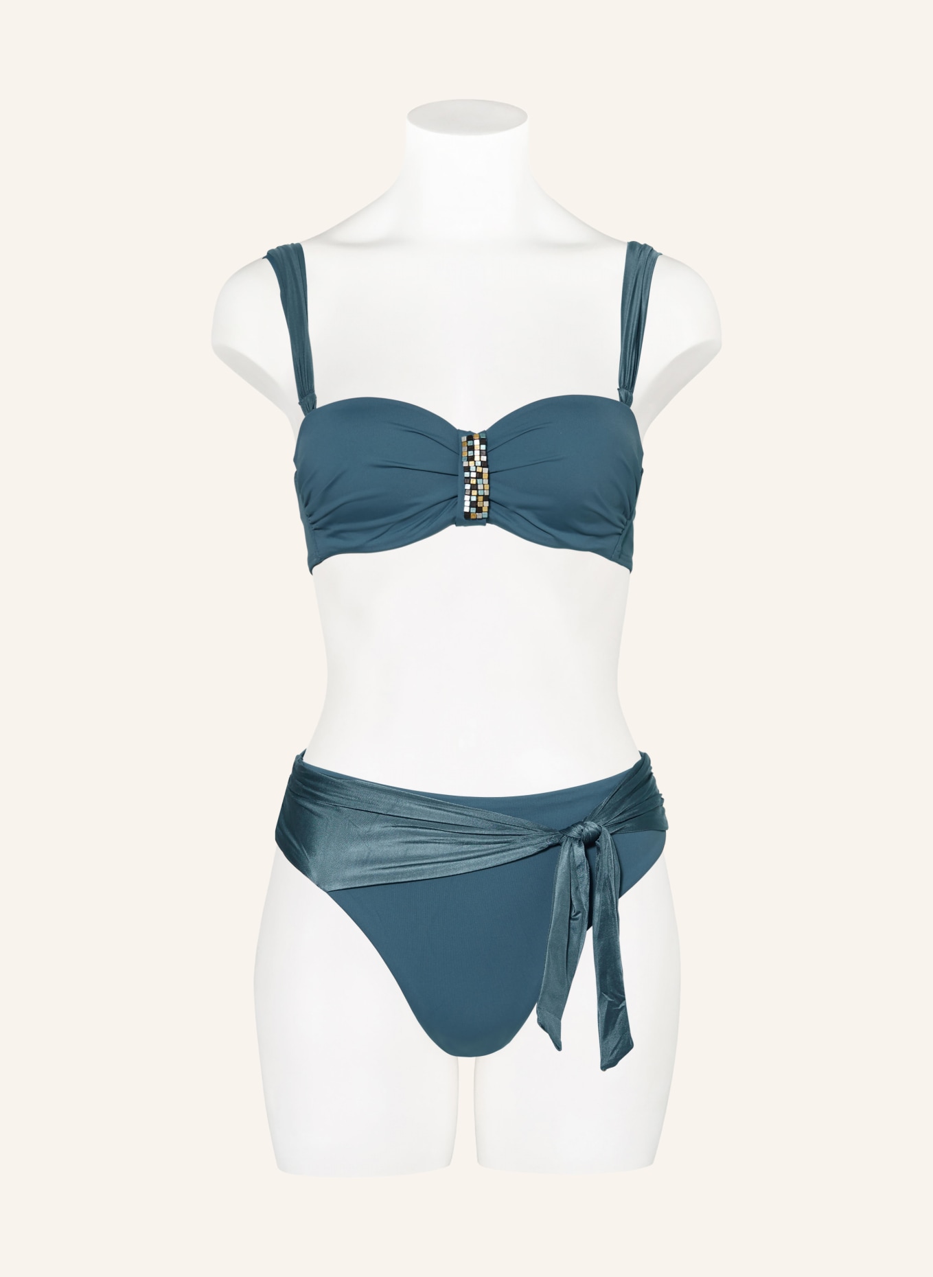 CYELL Bandeau bikini top SUMMER SILENCE with decorative gems, Color: BLUE (Image 2)