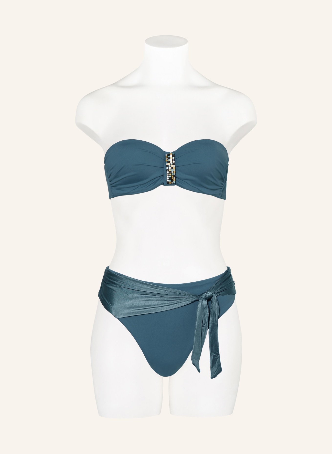 CYELL Bandeau bikini top SUMMER SILENCE with decorative gems, Color: BLUE (Image 4)