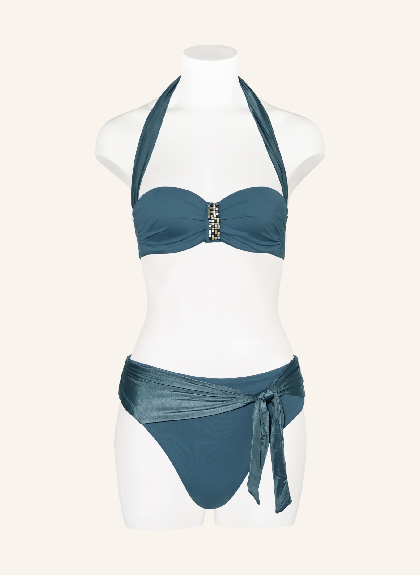 CYELL Góra od bikini bandeau SUMMER SILENCE z ozdobnymi kamykami, Kolor: NIEBIESKI (Obrazek 5)