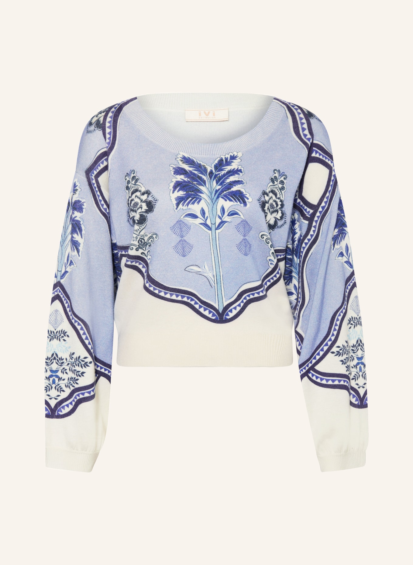 IVI collection Sweater, Color: LIGHT BLUE/ WHITE (Image 1)