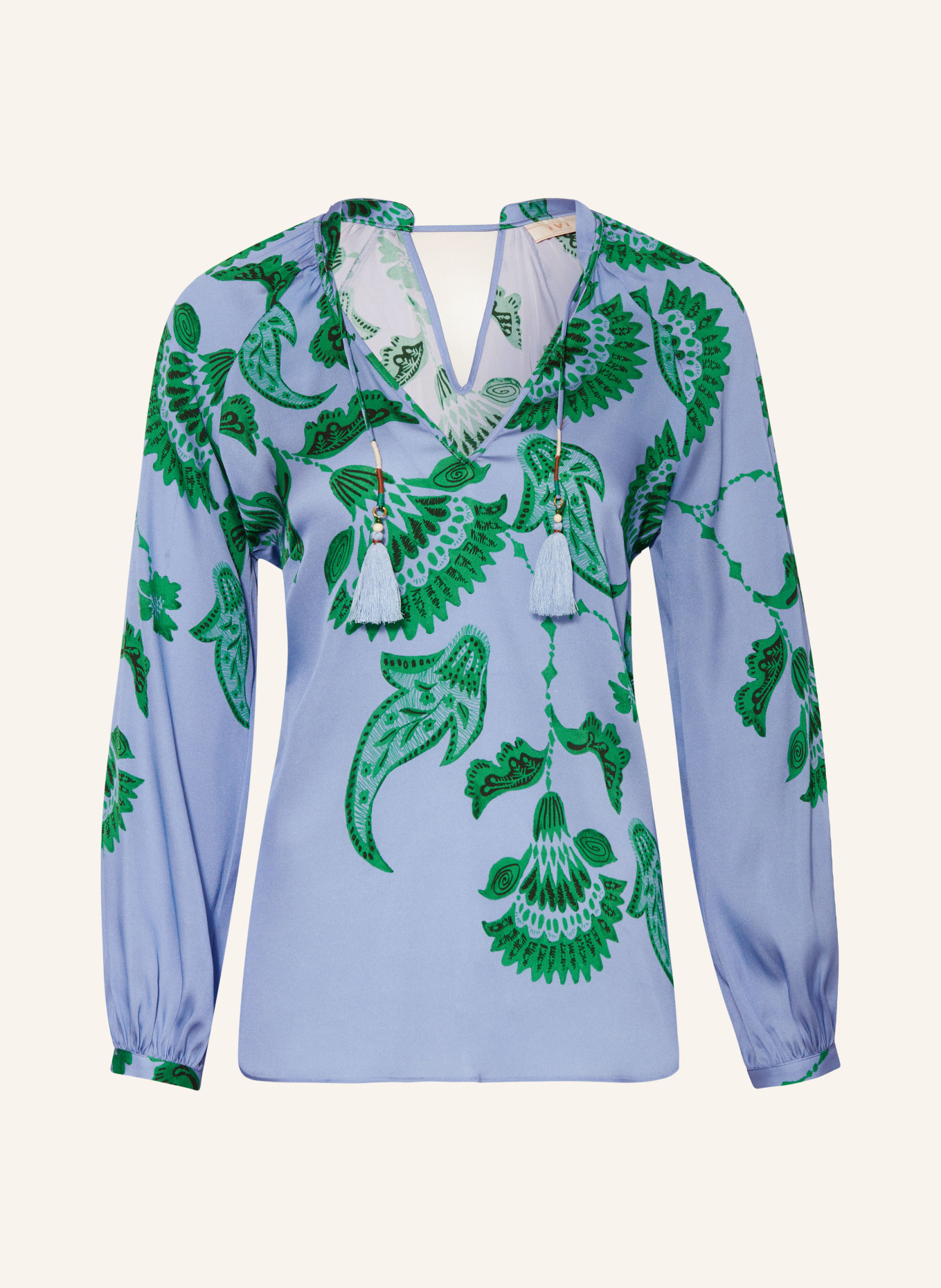 IVI collection Silk tunic, Color: BLUE/ GREEN (Image 1)