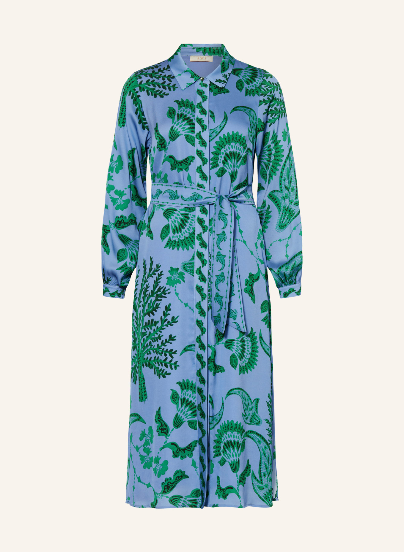IVI collection Shirt dress in silk, Color: BLUE/ GREEN (Image 1)