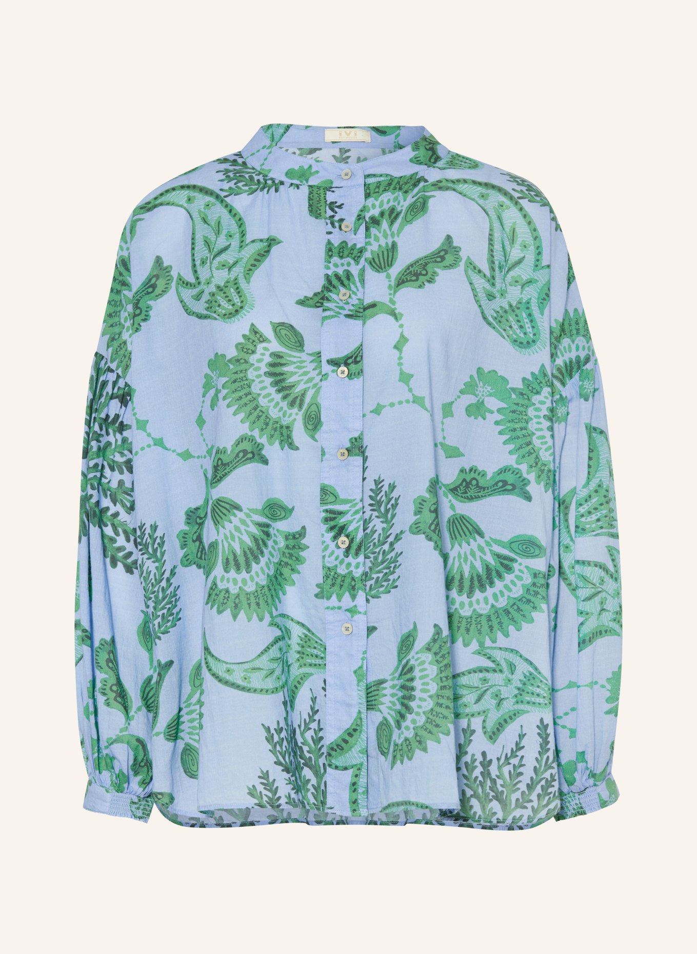 IVI collection Oversized blouse, Color: LIGHT BLUE/ GREEN (Image 1)