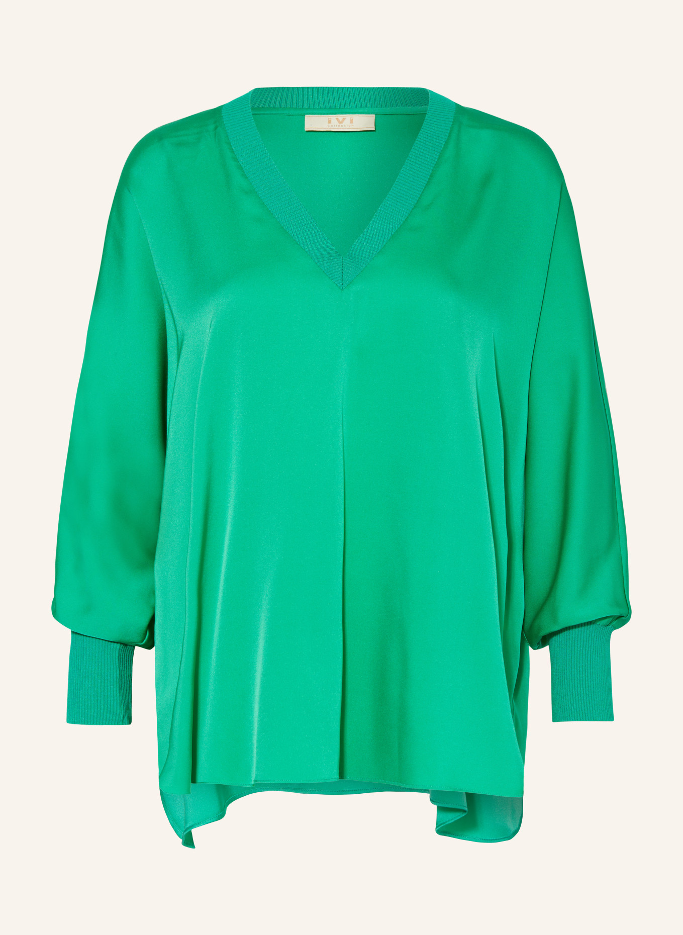 IVI collection Oversized shirt blouse made of silk, Color: GREEN (Image 1)