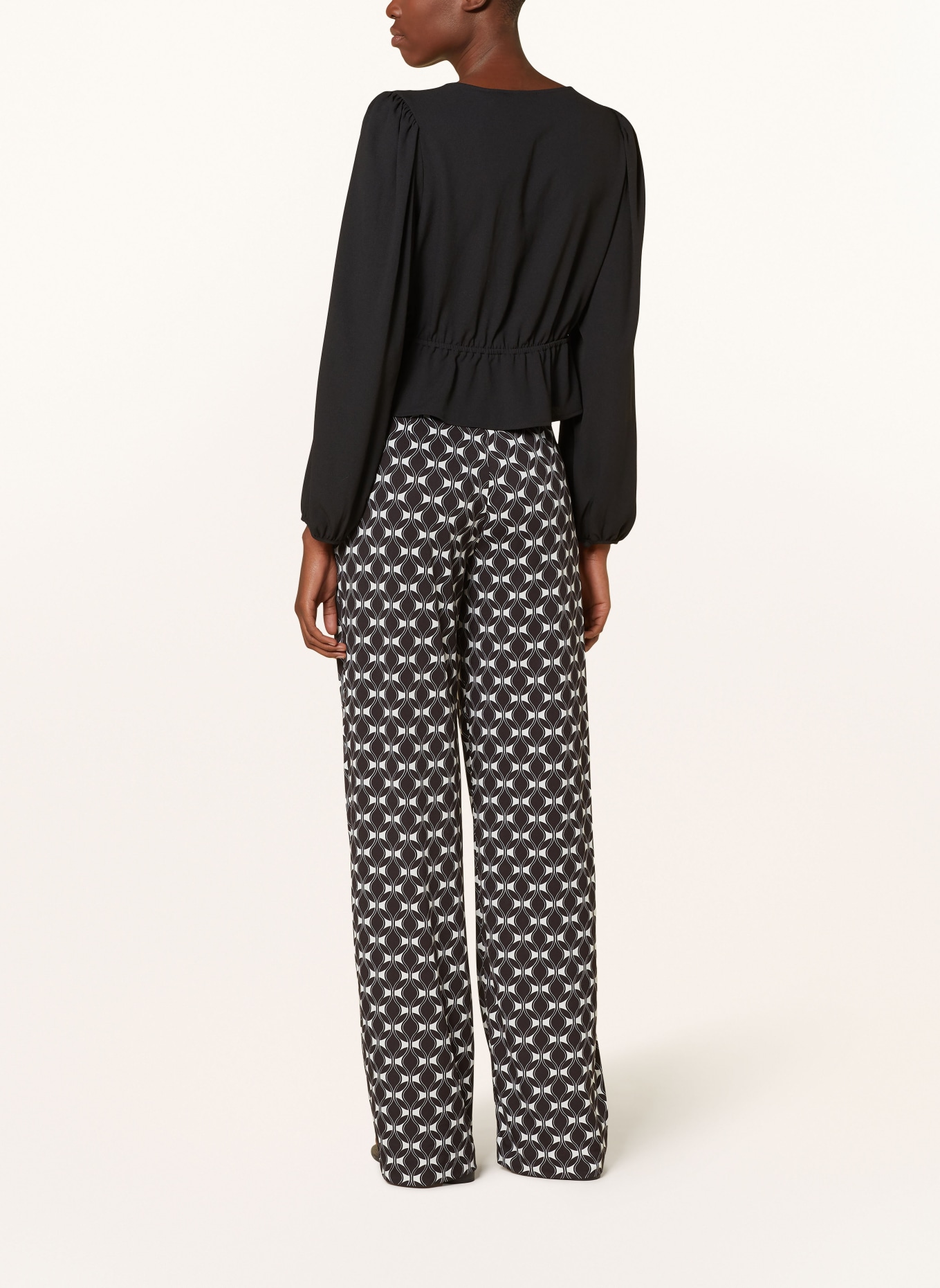 MAC Wide leg trousers CHIARA made of jersey, Color: BLACK/ WHITE (Image 3)