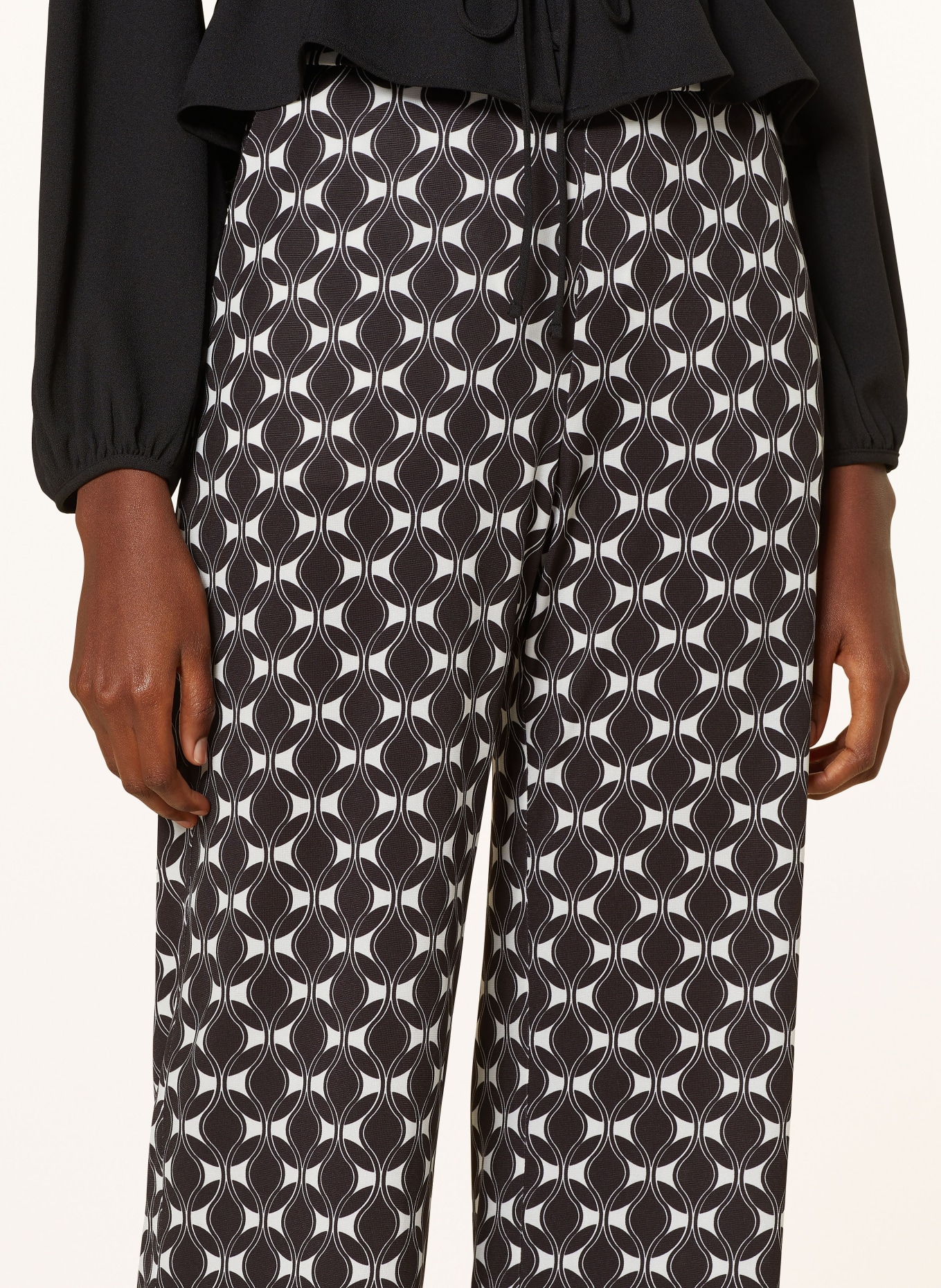 MAC Wide leg trousers CHIARA made of jersey, Color: BLACK/ WHITE (Image 5)