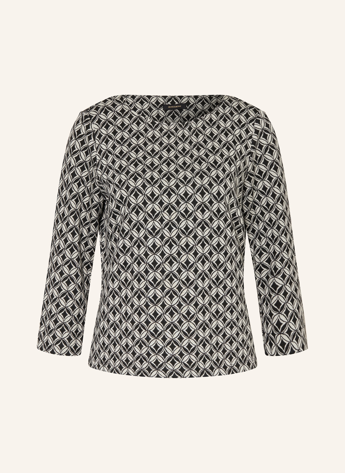 MORE & MORE Sweater, Color: BLACK/ WHITE/ DARK BROWN (Image 1)