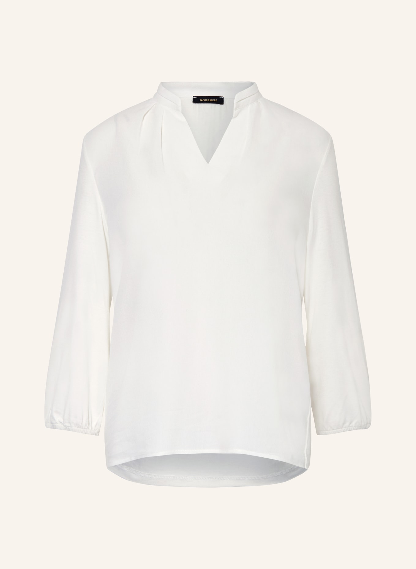 MORE & MORE Shirt blouse in mixed materials, Color: WHITE (Image 1)
