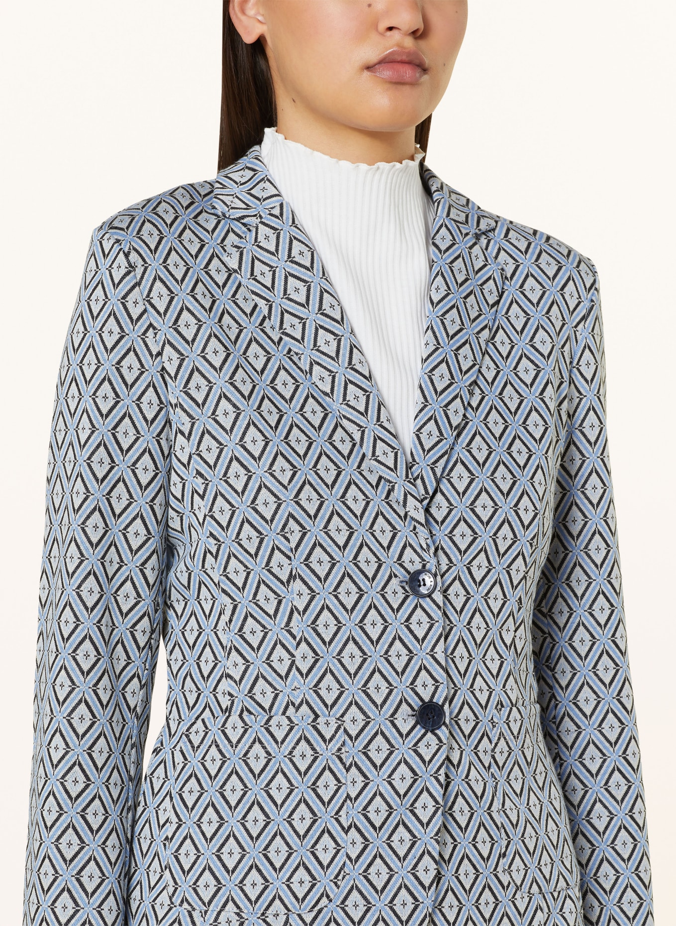 MORE & MORE Jersey blazer, Color: LIGHT BLUE/ GRAY (Image 4)