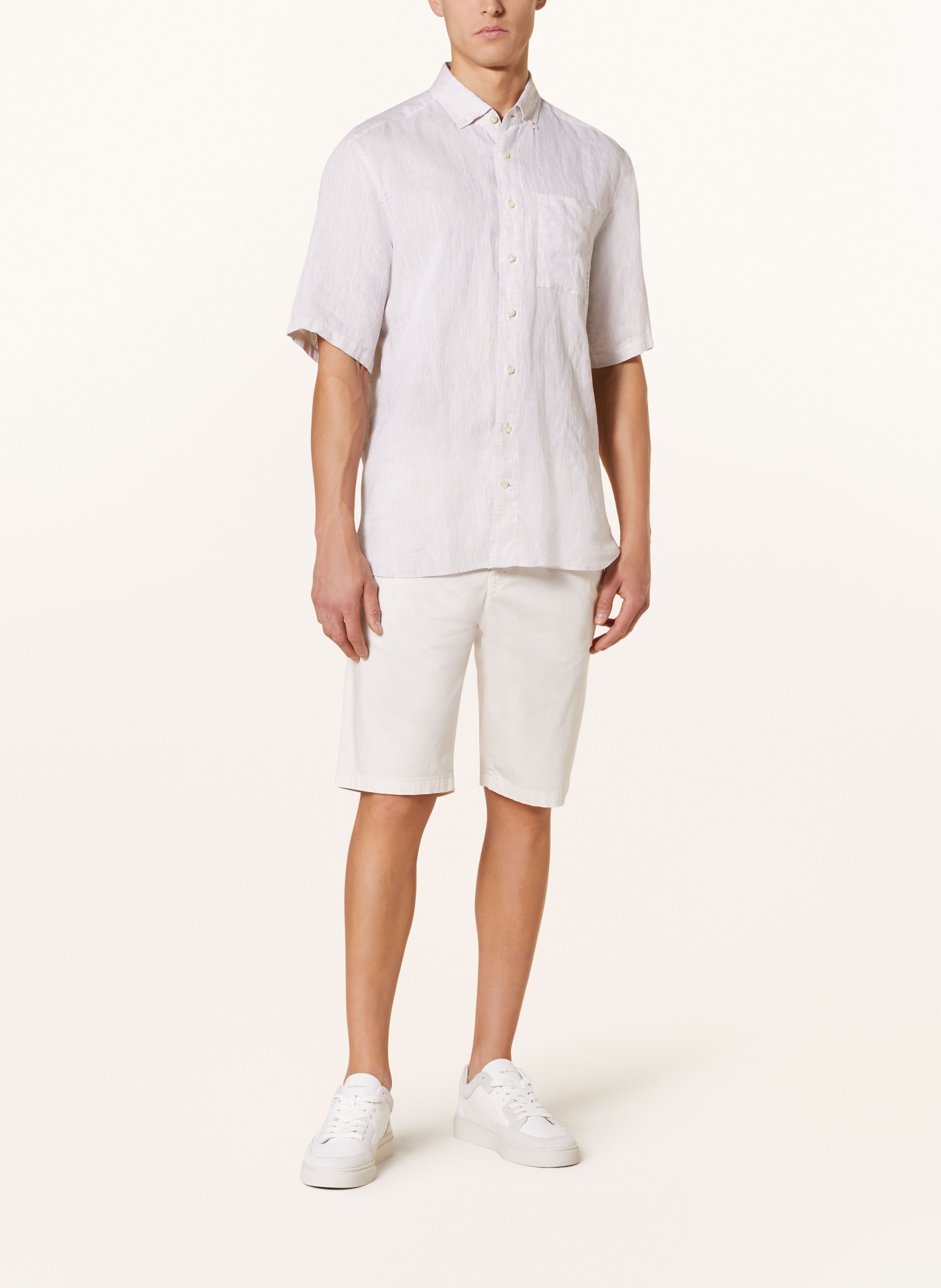 BOGNER Short sleeve shirt LYKOS regular fit made of linen, Color: CREAM (Image 2)