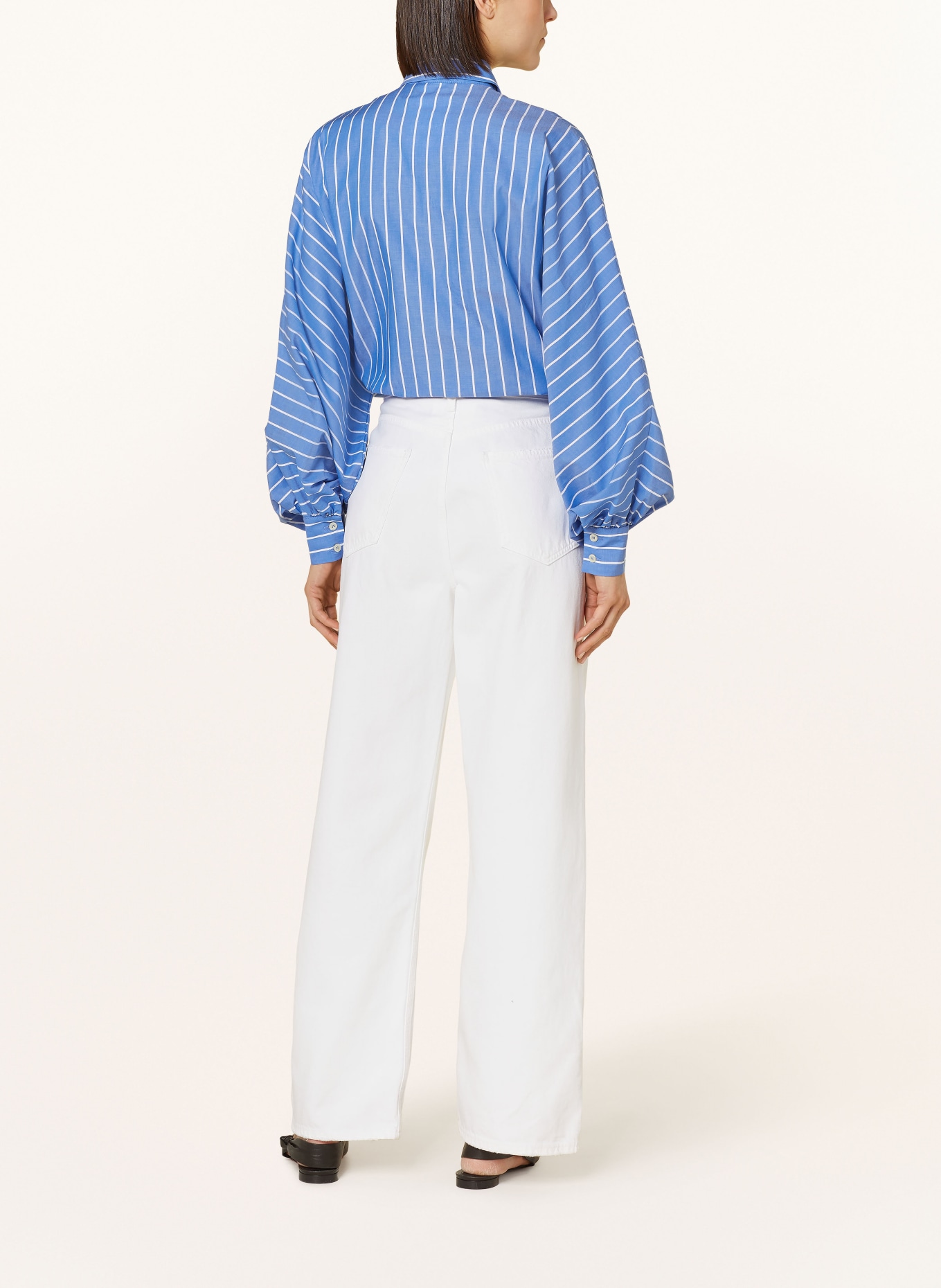 SoSUE Oversized blouse ANTONIA with glitter thread, Color: BLUE/ WHITE (Image 3)